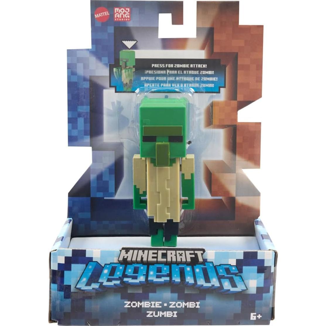 Figura de Acción Minecraft Legends Ataque Zombi 14.3 cm