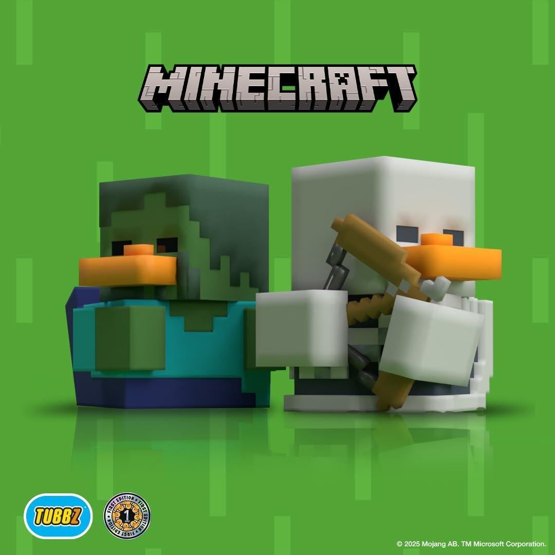 Figura de Vinilo TUBBZ Minecraft Esqueleto Pato de Goma 9cm