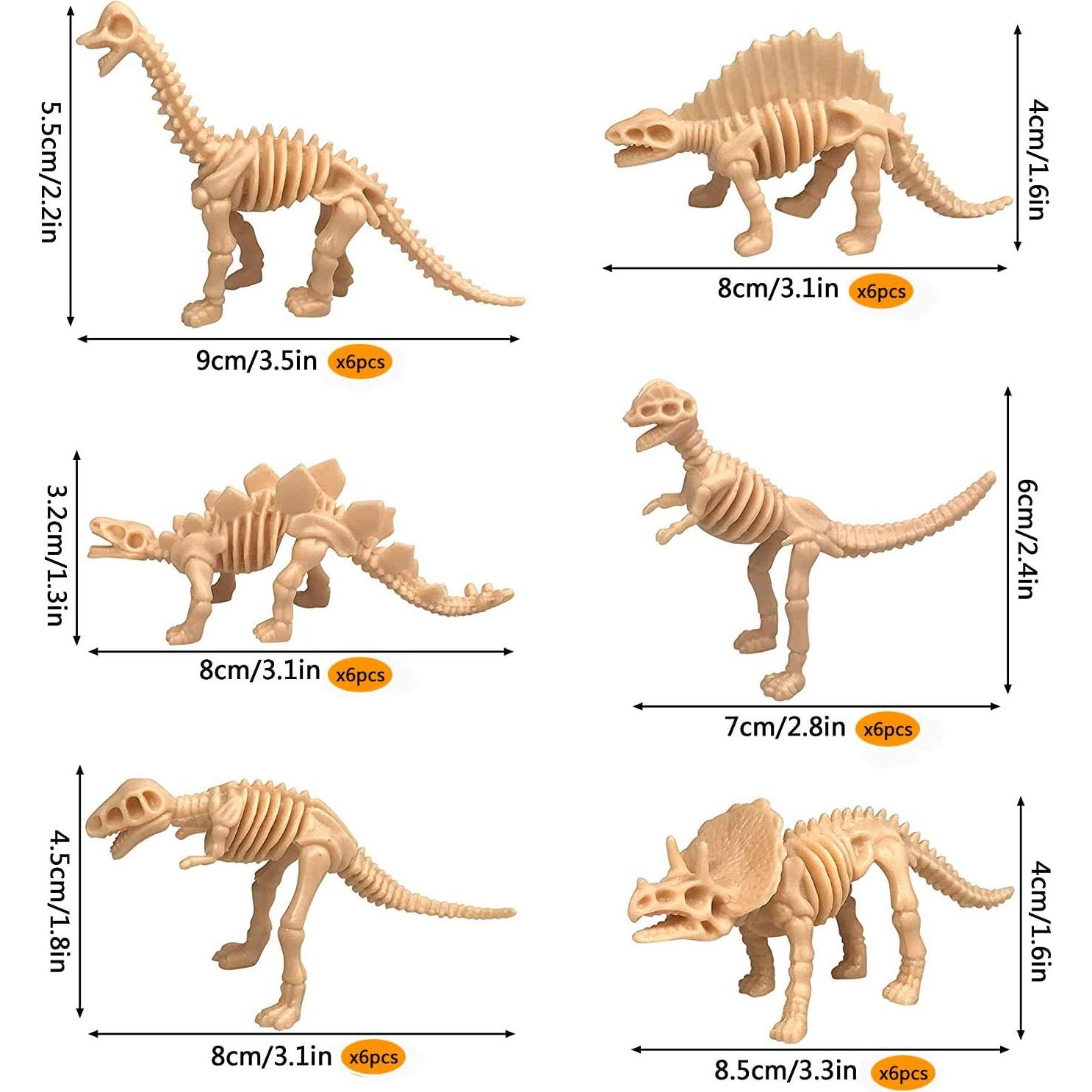 48 Figuras de Juguete Esqueletos de Dinosaurios PPXMEEUDC