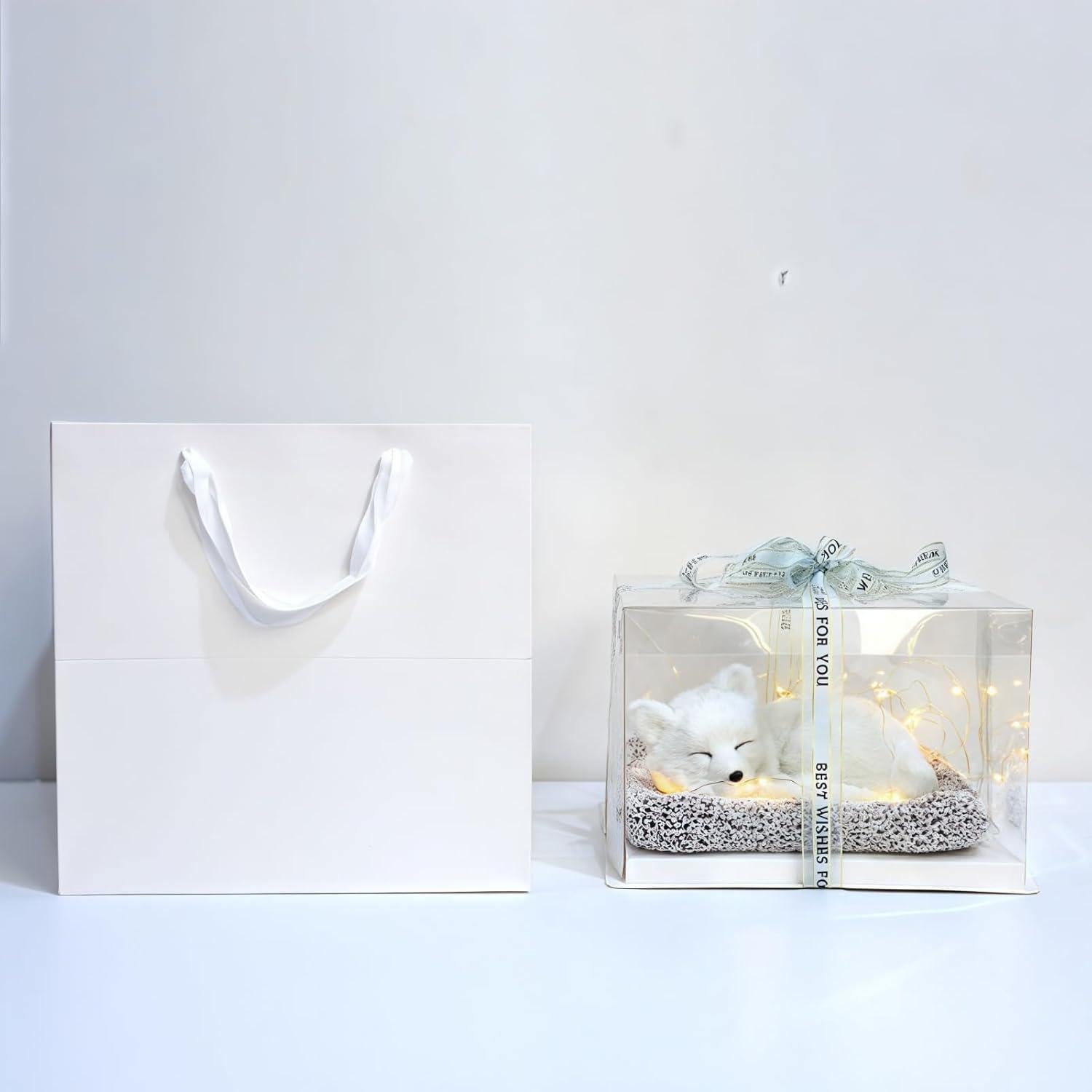 Zorro de Peluche Suave YJHWLF 20 cm con Caja de Regalo