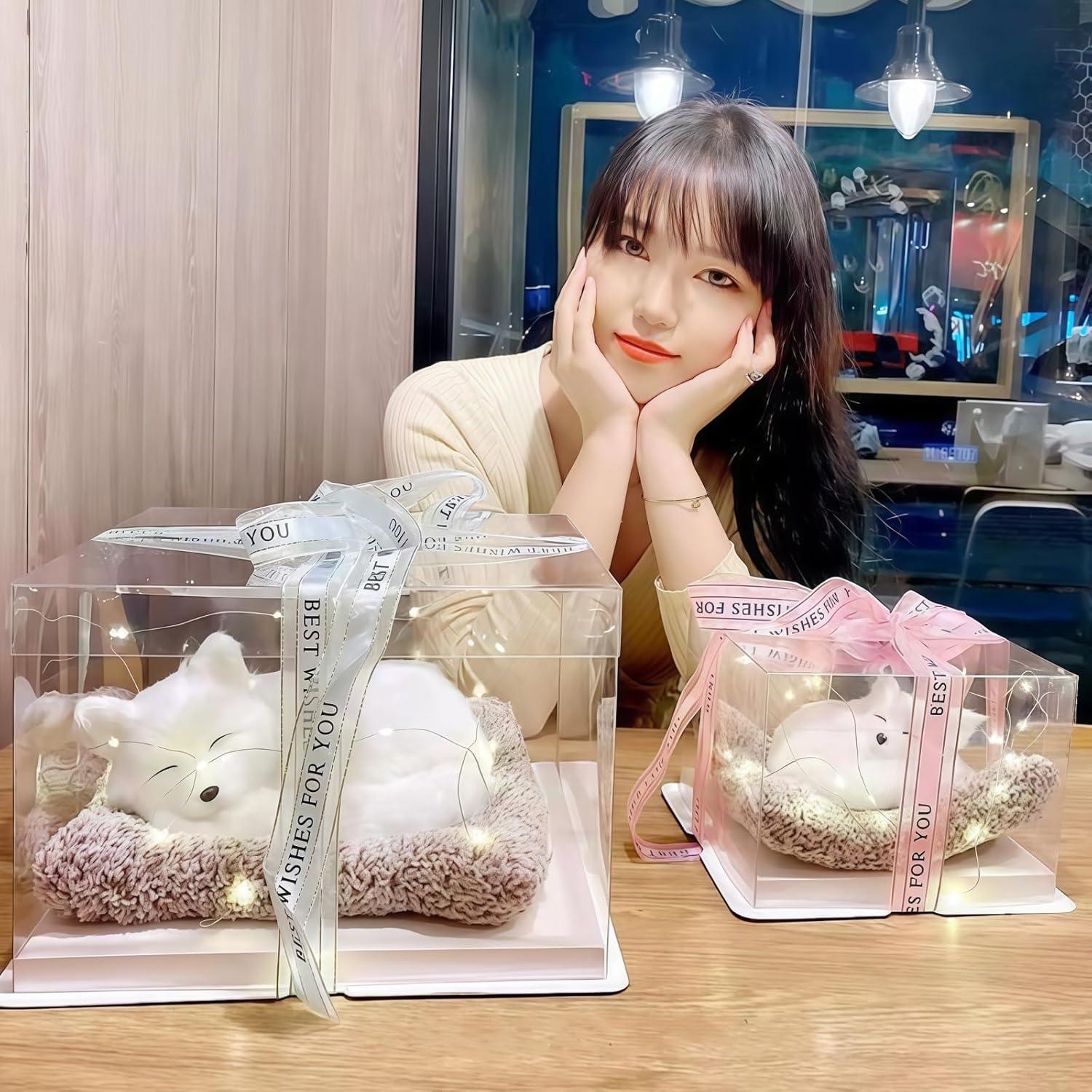 Zorro de Peluche Suave YJHWLF 20 cm con Caja de Regalo