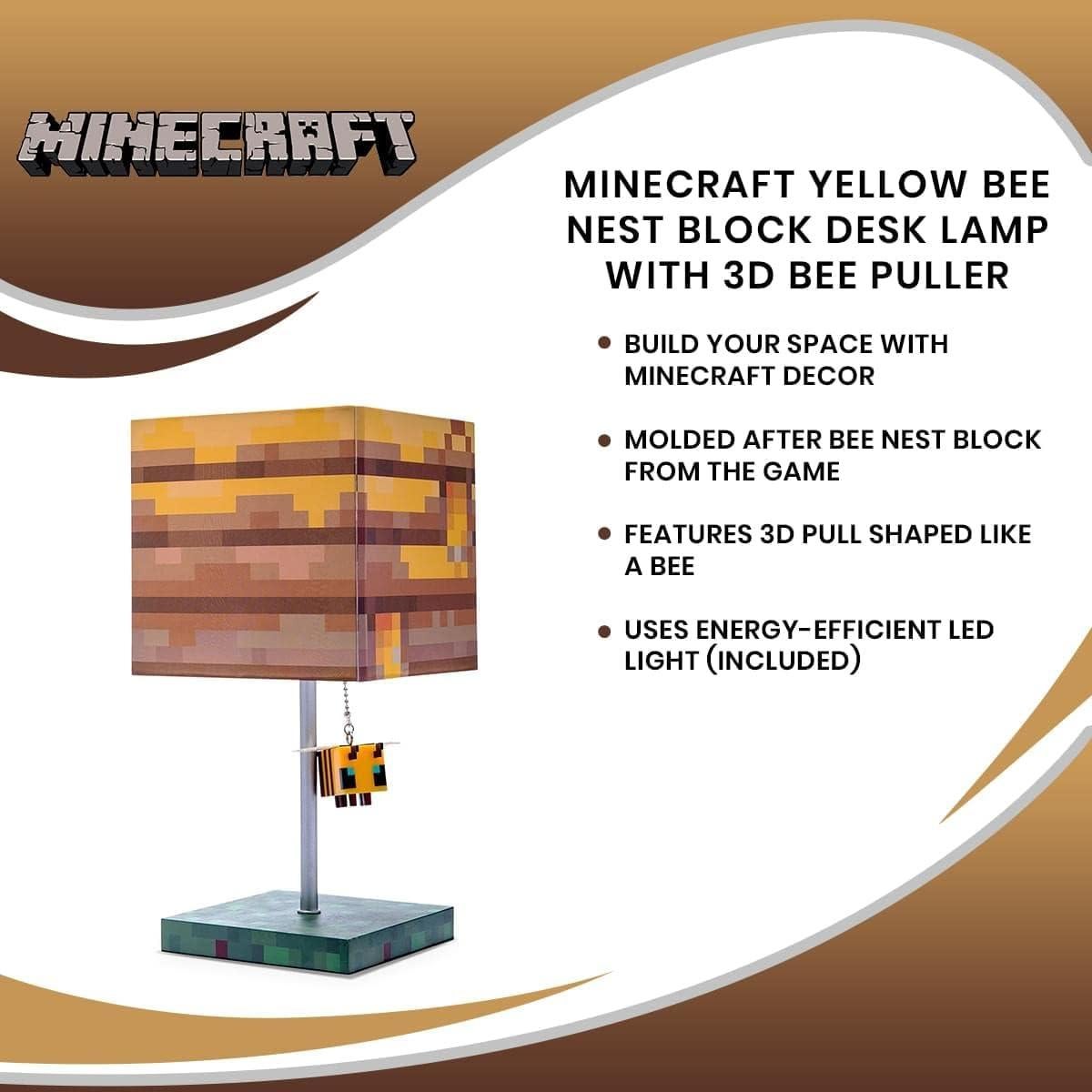 Lámpara de Mesa Minecraft Nido de Abeja LED 35.56 cm