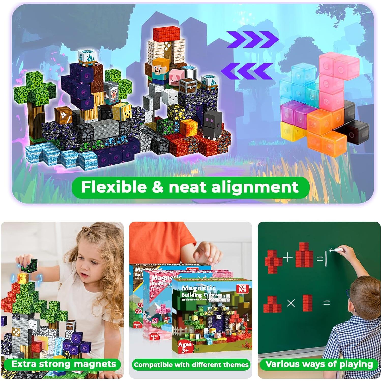 Bloques de Construcción Magnéticos 200PCS Magnetopia - Juguete STEM