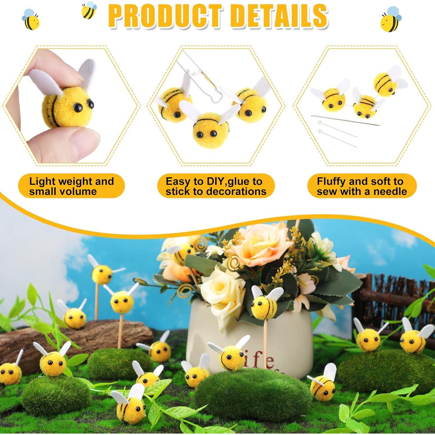 Bolas de Fieltro en Forma de Abeja Yunsailing - 100 Pcs