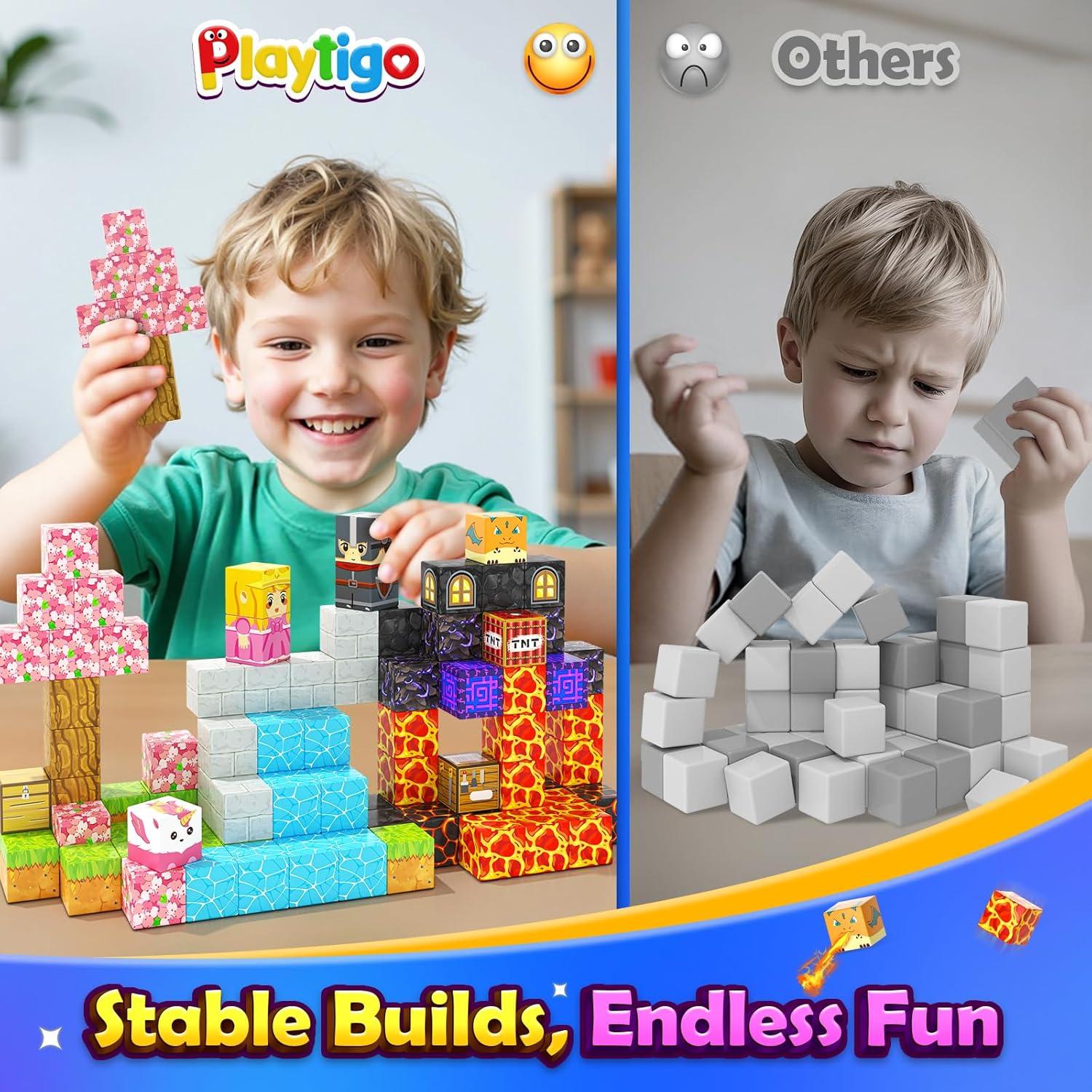 Bloques Magnéticos Playtigo 100PCS Juguetes Creativos 3+