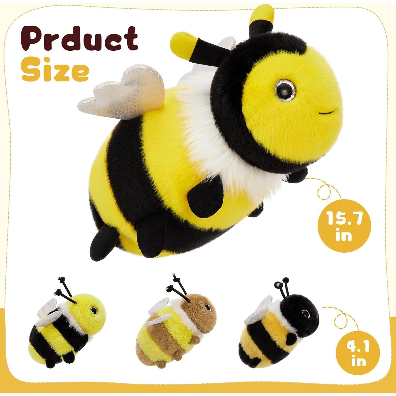 Juguete de Peluche MorisMos Abeja 40 cm - Set de 4 Luminiscentes