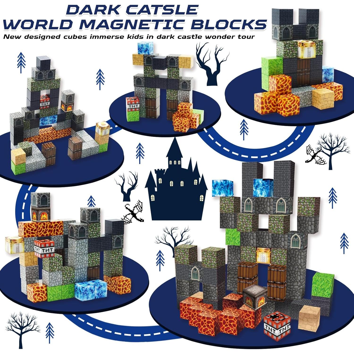 Bloques Magnéticos Annexfun Castillo Oscuro 60 Piezas 3-10 Años