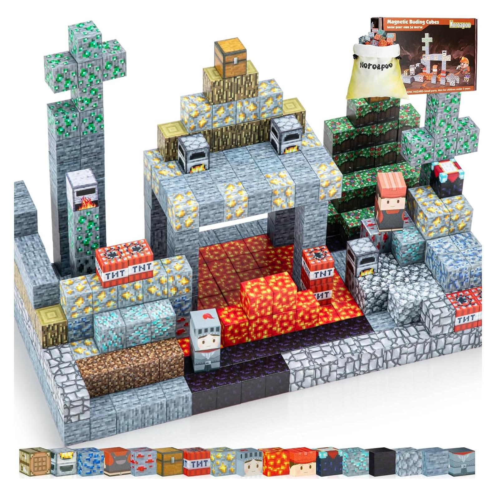 Bloques Magnéticos Noroapoo 110 Piezas 3D para Niños 3+ Años