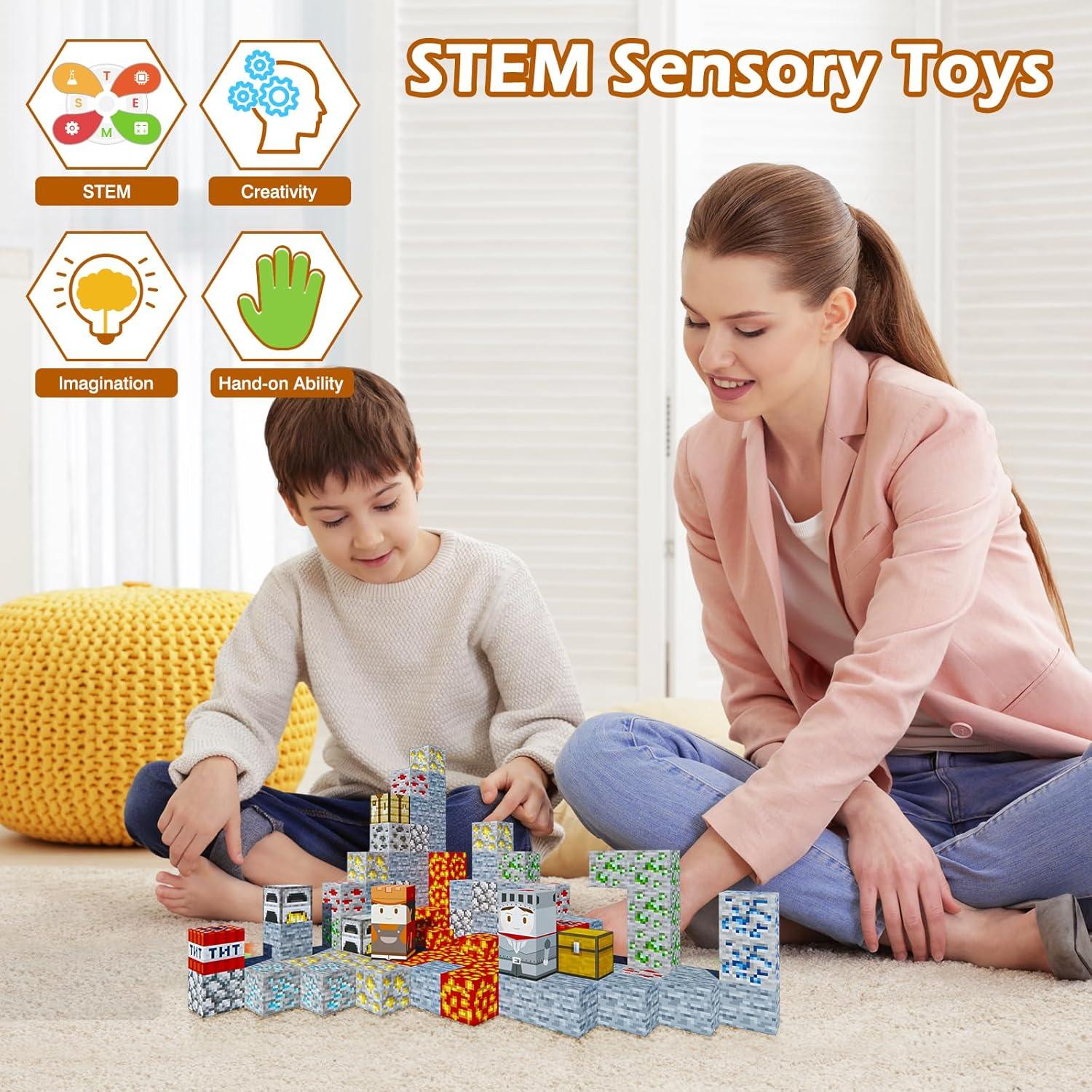 Bloques Magnéticos Noroapoo 110 Piezas 3D para Niños 3+ Años