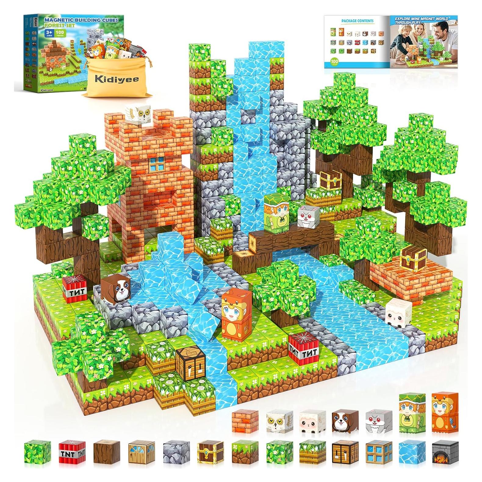 Set de Bloques Magnéticos Kidiyee 100PCS Bosque - Juguetes STEM