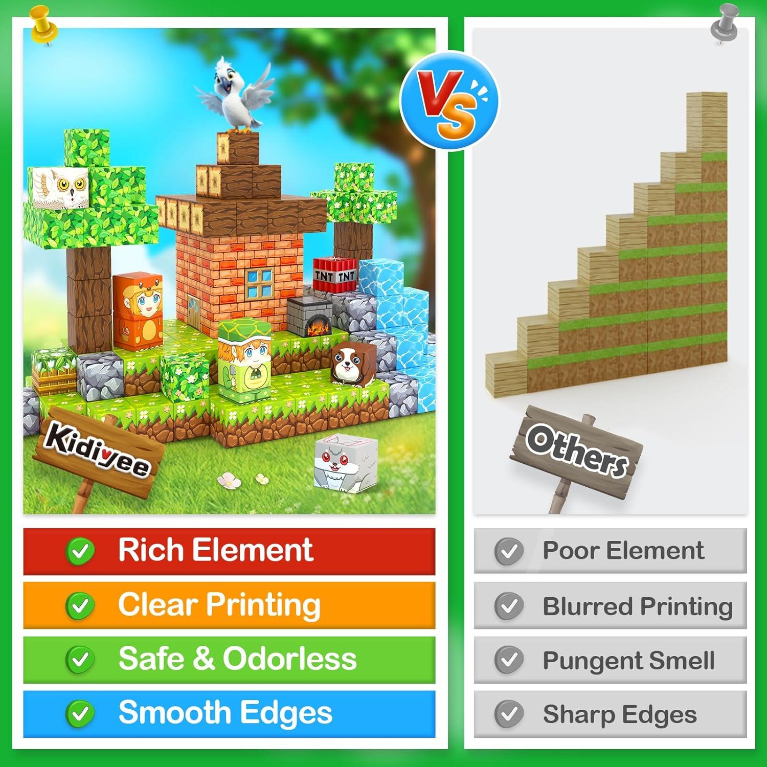 Set de Bloques Magnéticos Kidiyee 100PCS Bosque - Juguetes STEM