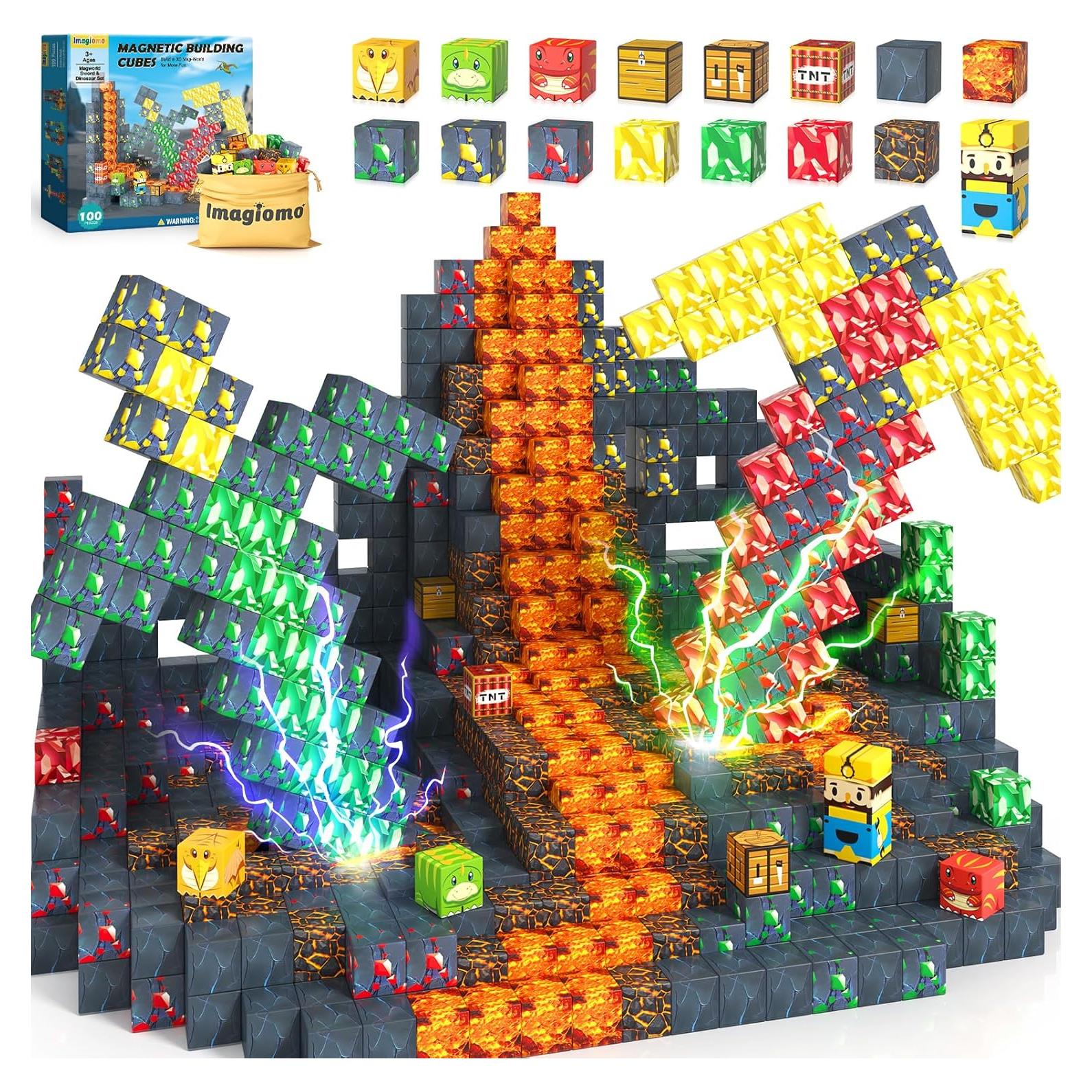 100 Piezas Juguetes Magnéticos Dinosaurios Imagiomo 3-8 Años