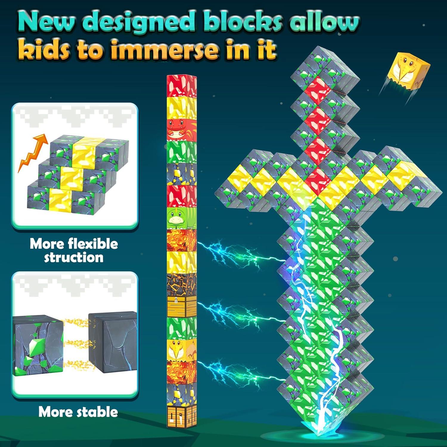 100 Piezas Juguetes Magnéticos Dinosaurios Imagiomo 3-8 Años