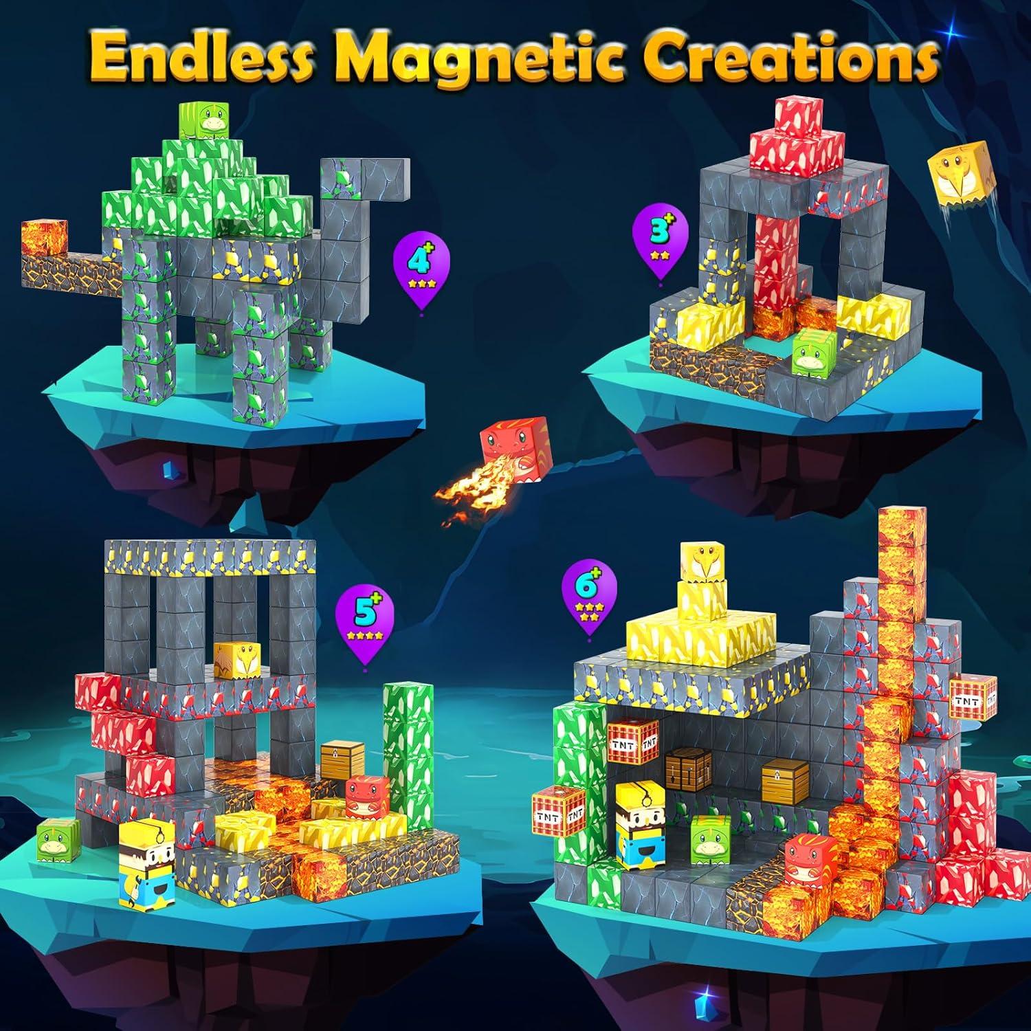 100 Piezas Juguetes Magnéticos Dinosaurios Imagiomo 3-8 Años