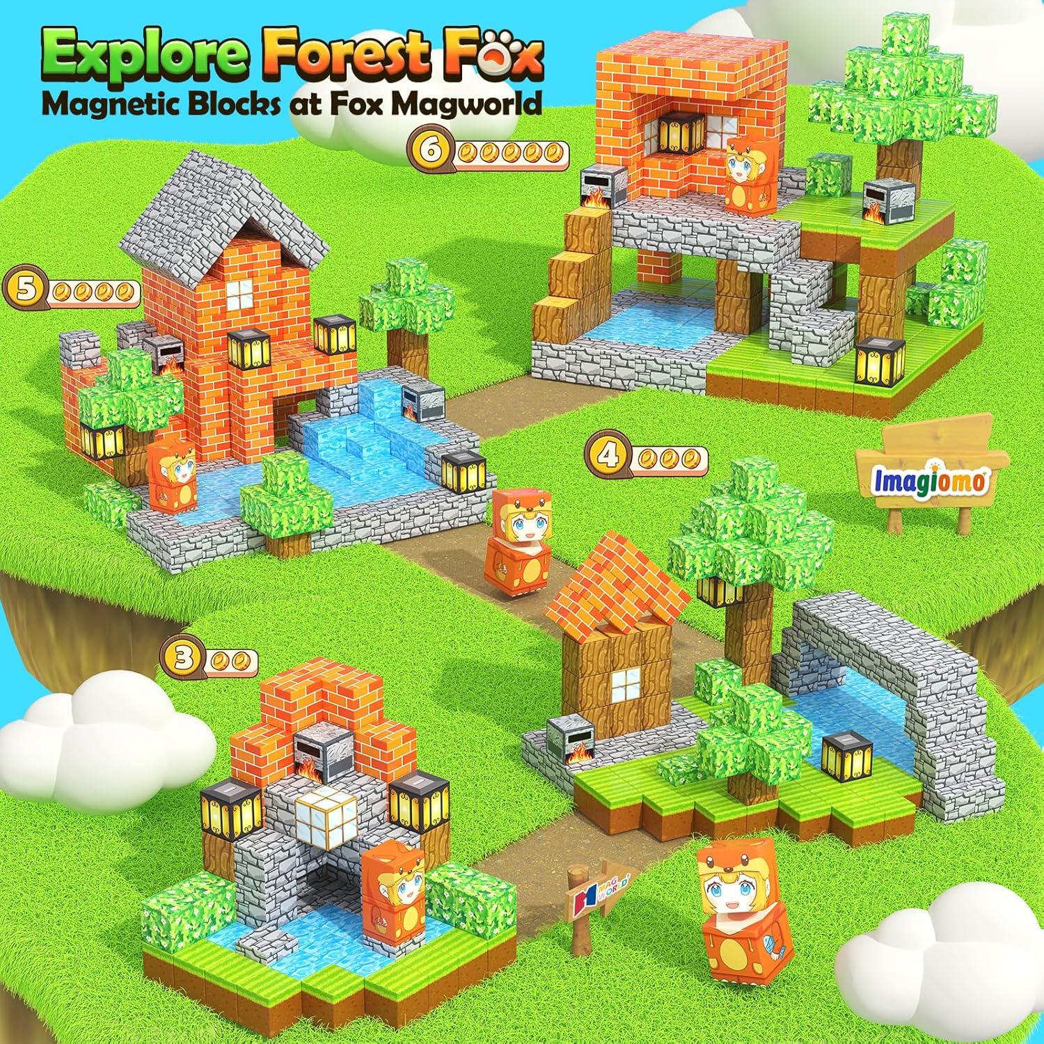 Bloques Magnéticos Imagiomo 100pcs Aventura Zorro 3-12 años