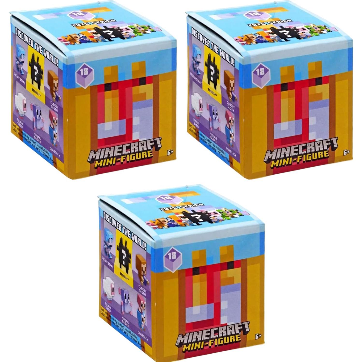 Paquete de 3 Mini Figuras Lindas Minecraft Serie 18 Mattel