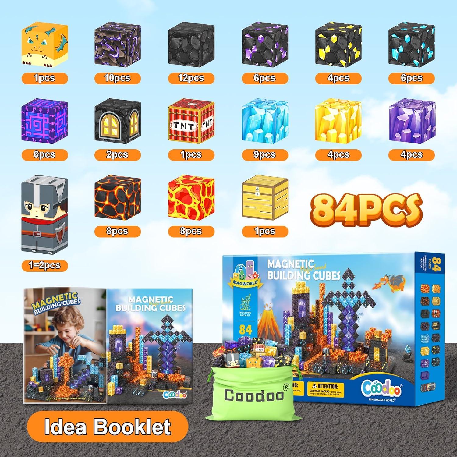Bloques Magnéticos Coodoo Conjunto Espada Mágica 84 Piezas