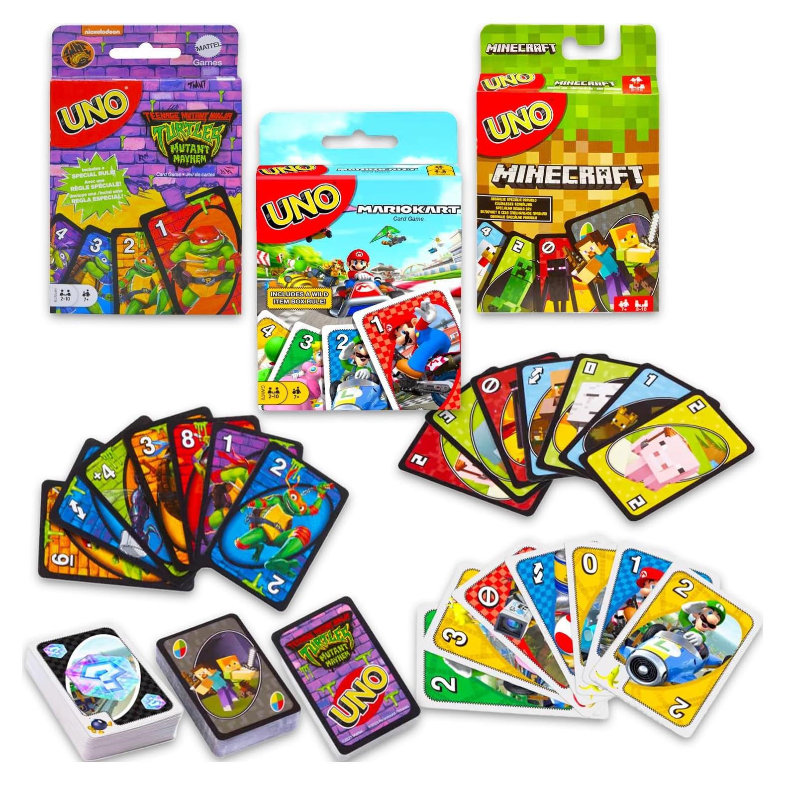 Juego de Cartas UNO Videojuegos - Minecraft, Mario, TMNT