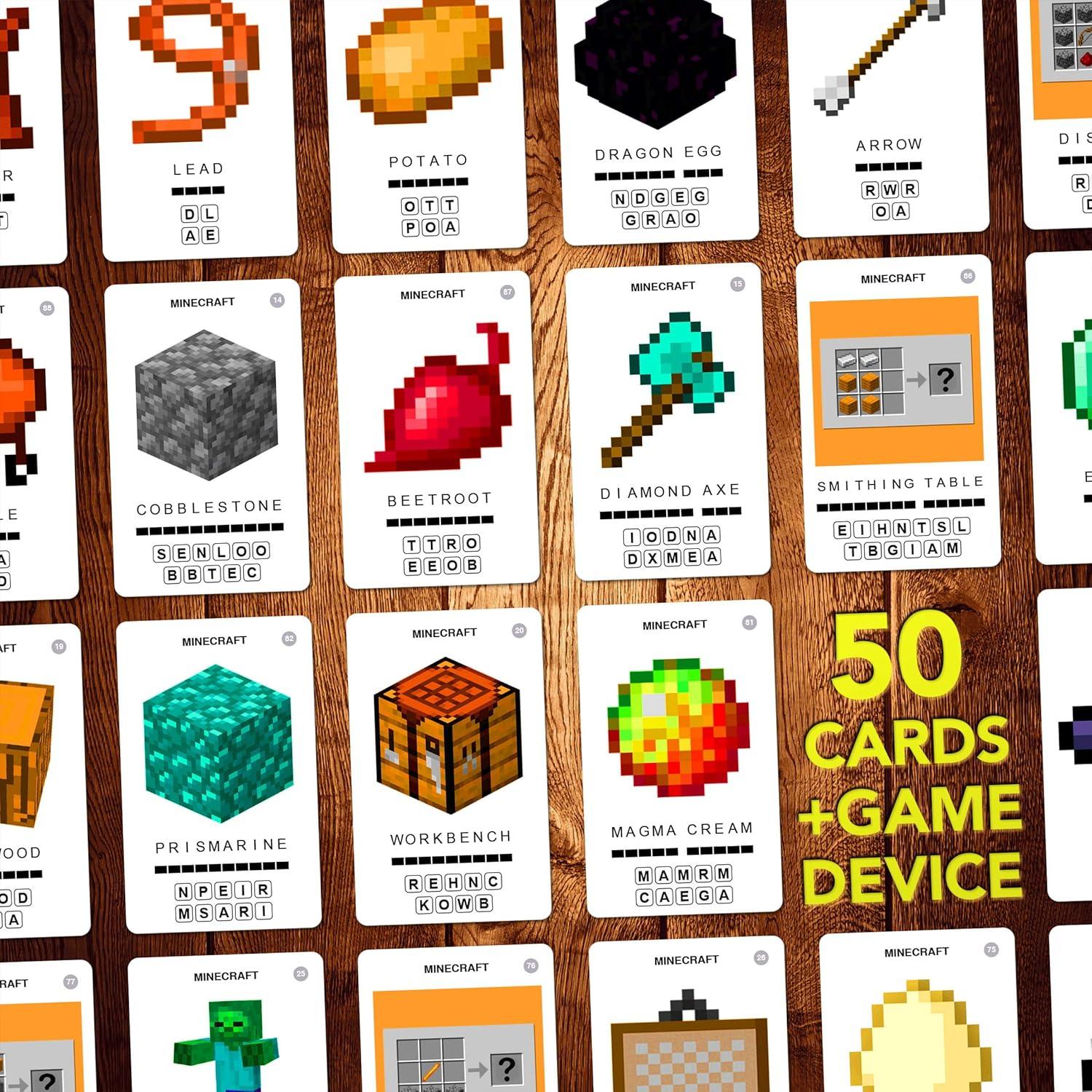 Juego de Cartas 100 PICS Minecraft - Adivina Elementos 6+