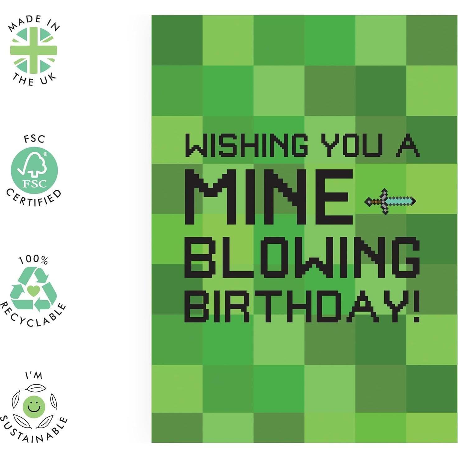 Tarjeta de Cumpleaños Minecraft Central 23 - 11.9x17 cm