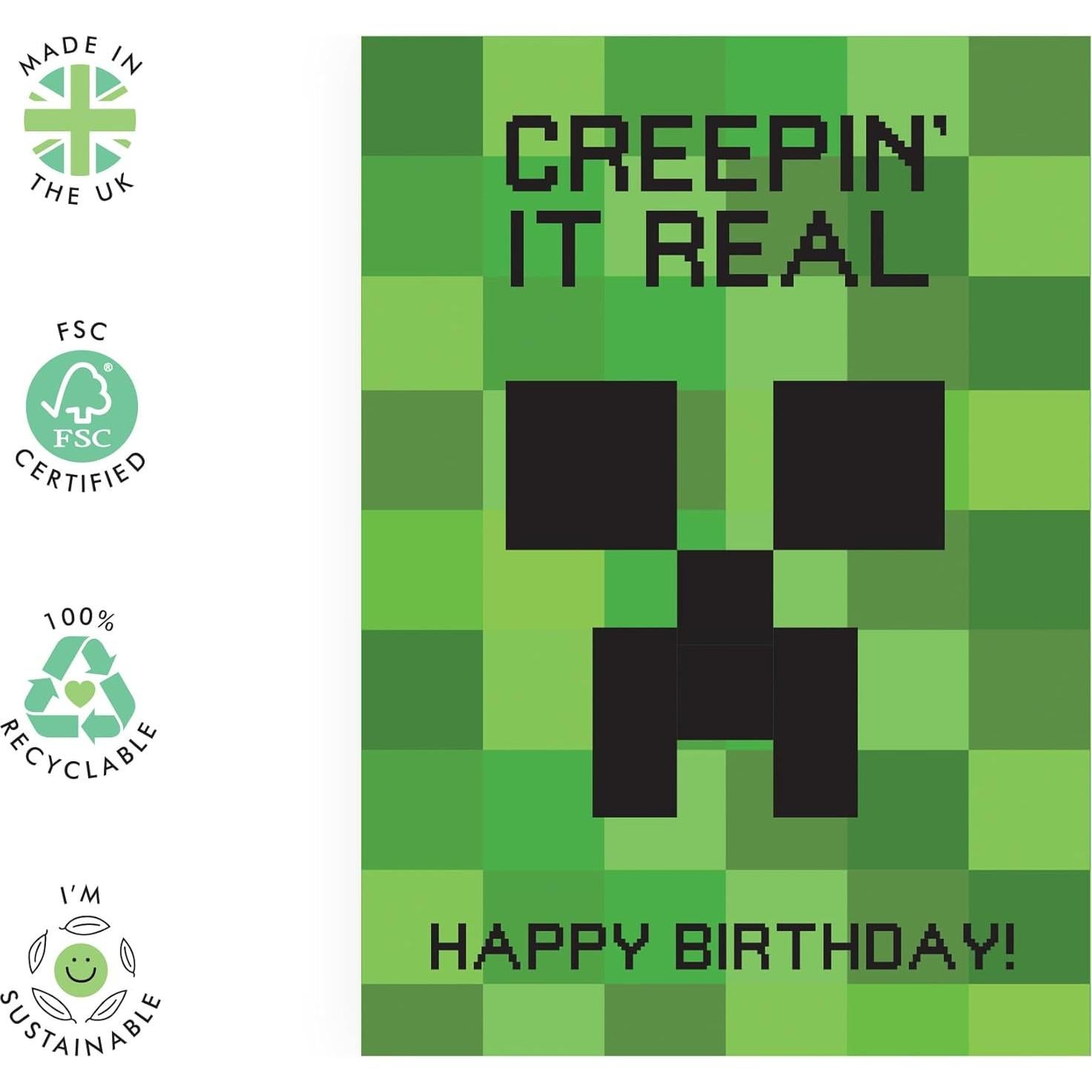 Tarjeta de Cumpleaños Divertida CENTRAL 23 Minecraft 17x12cm