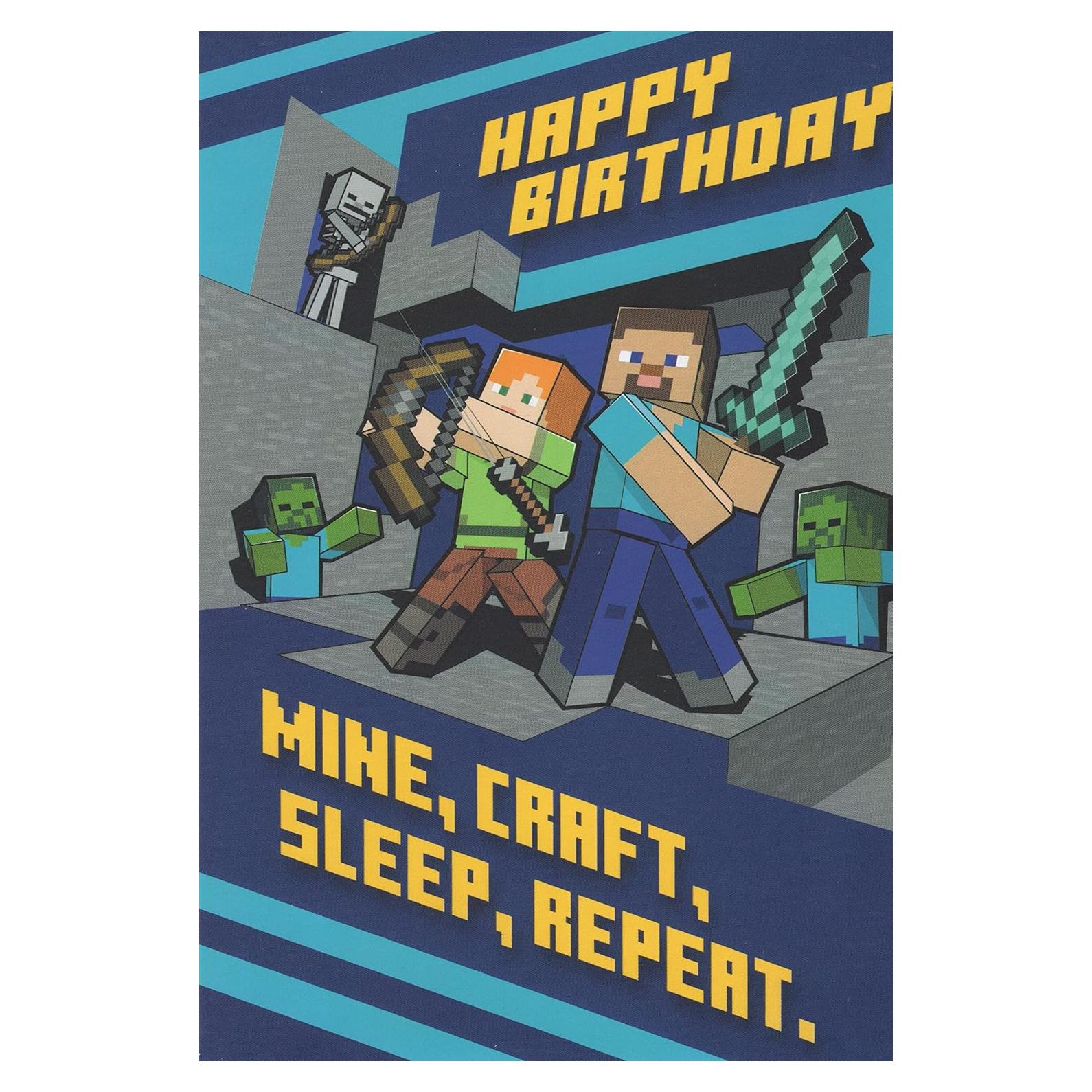 Tarjeta de Cumpleaños Minecraft Heartline - Aventura Épica