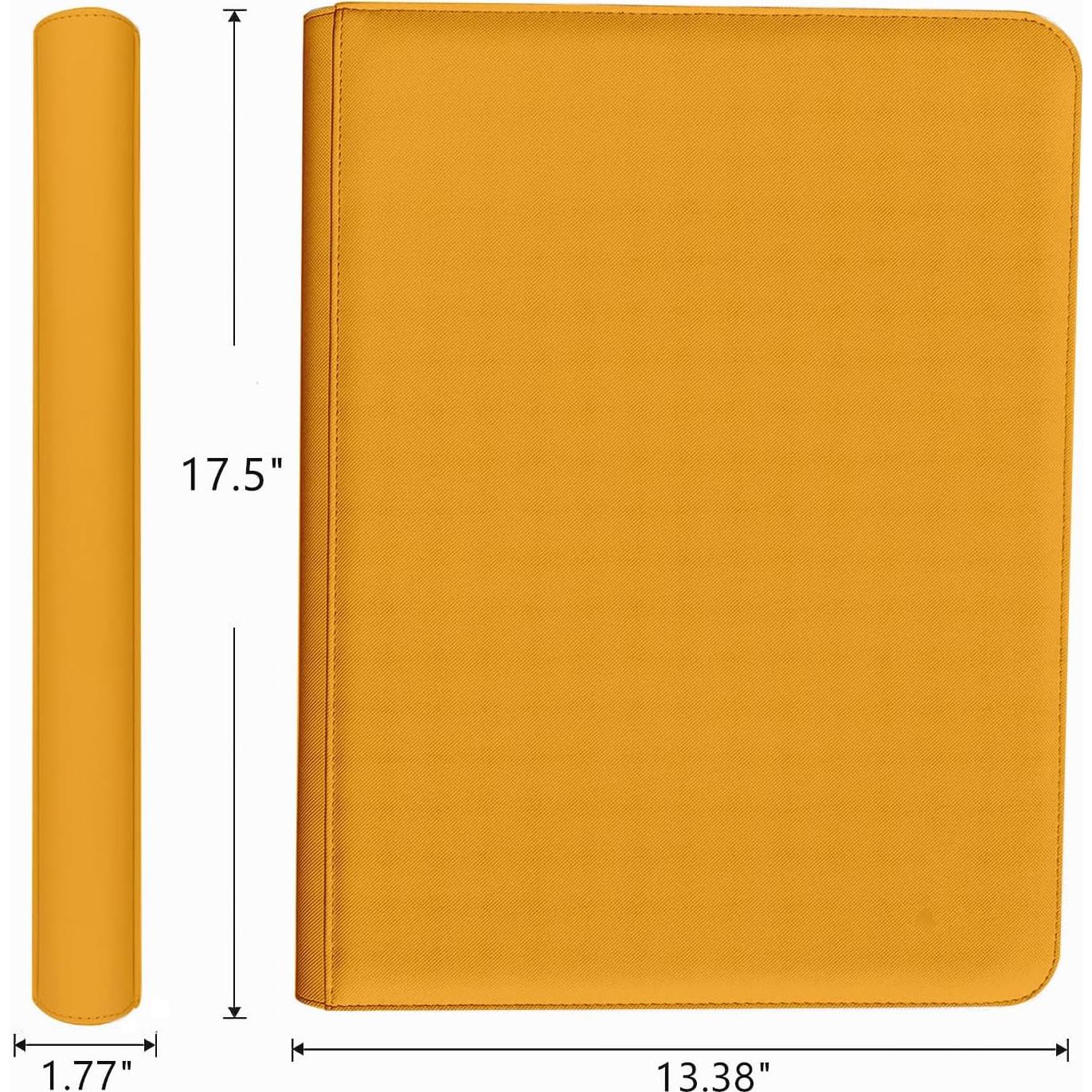 Carpeta de Tarjetas WUTONMU Amarilla 16 Bolsillos Doble Cara