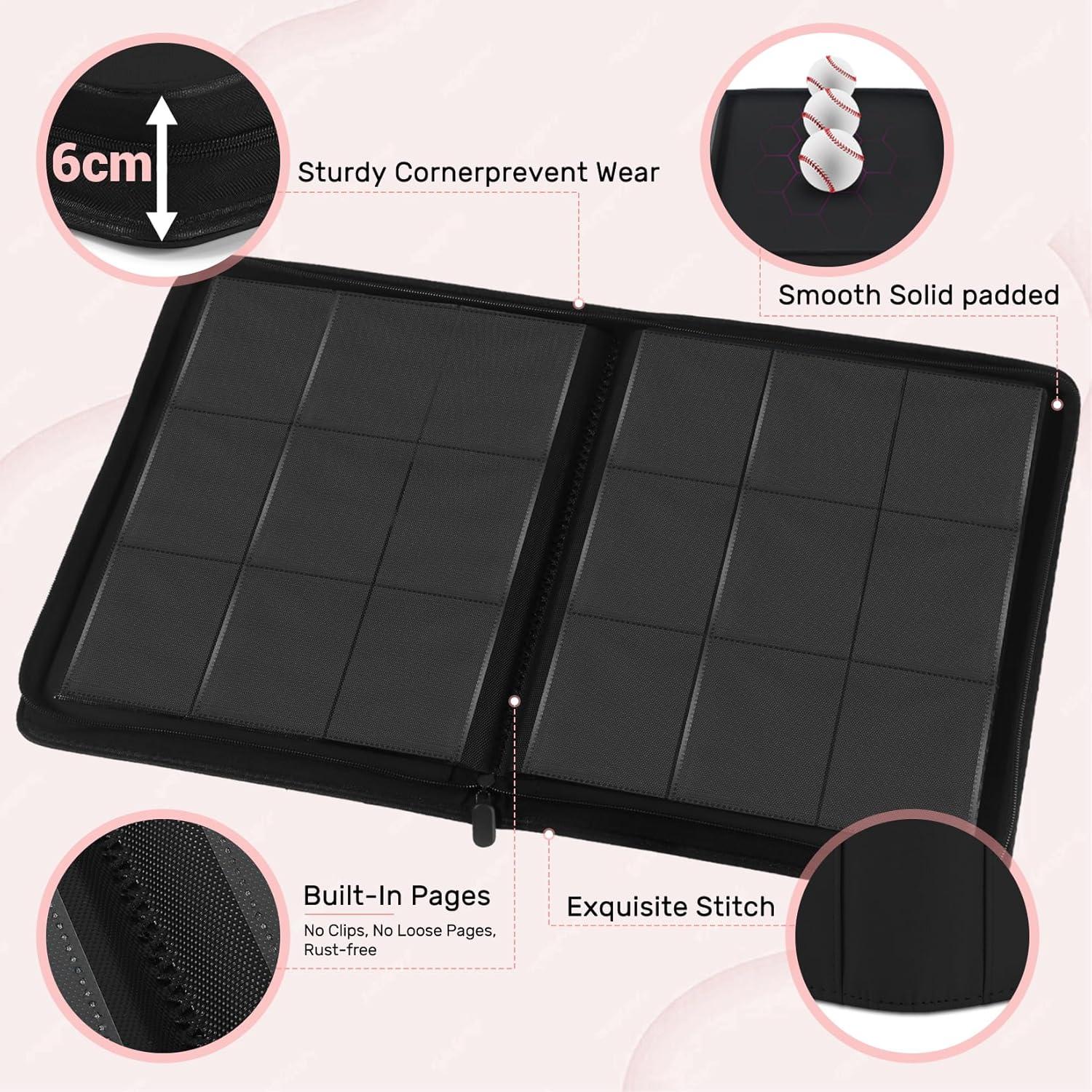 Carpeta de Cartas Zofly Rosa 16 Bolsillos 1024 Cartas