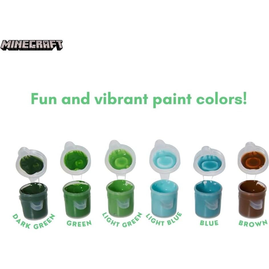 Juego de Pintura Acrílica Minecraft para Niños - 3 Lienzos, Caballete y Pincel