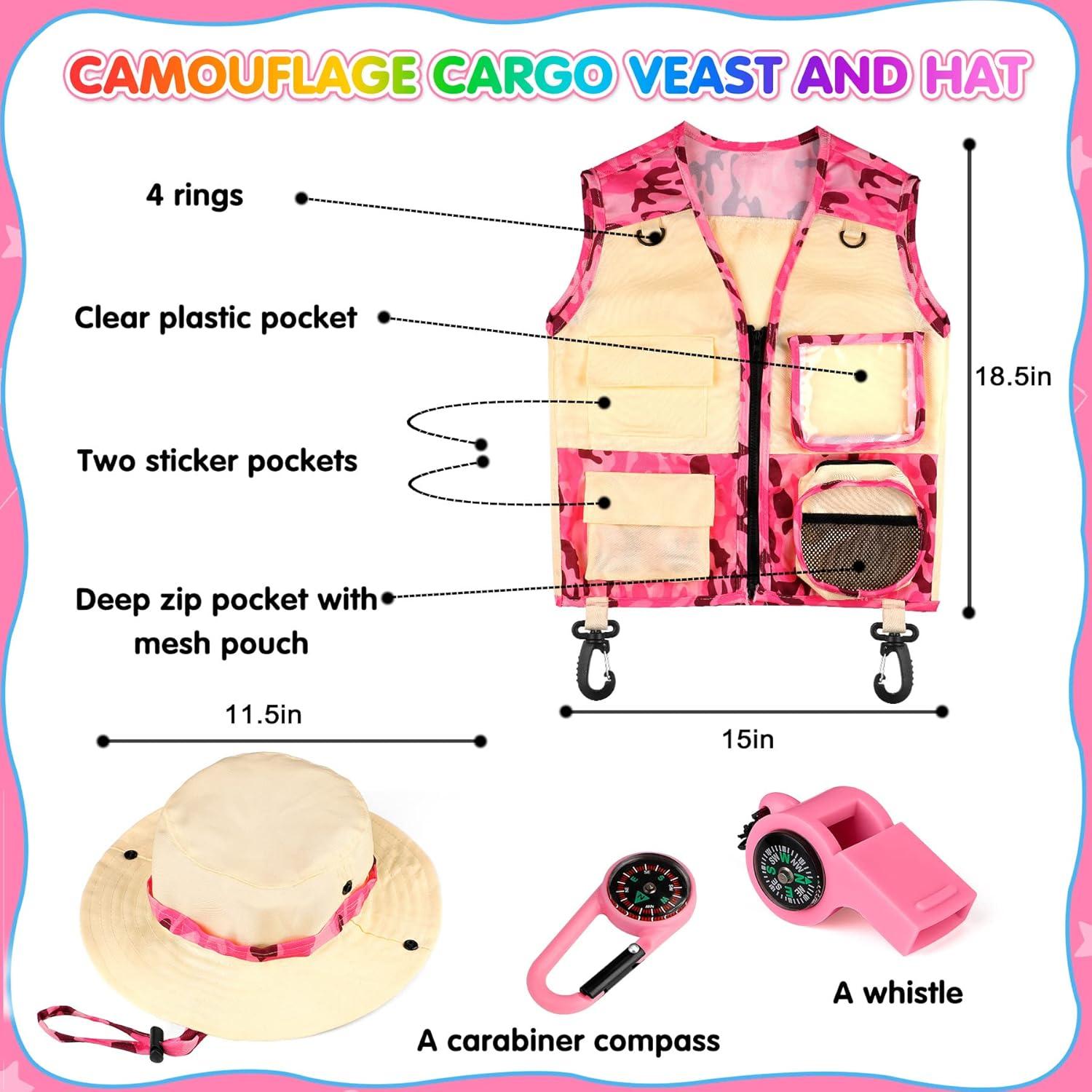 Kit de Exploración INNOCHEER para Niños 3-12 Años Camuflaje Rosa