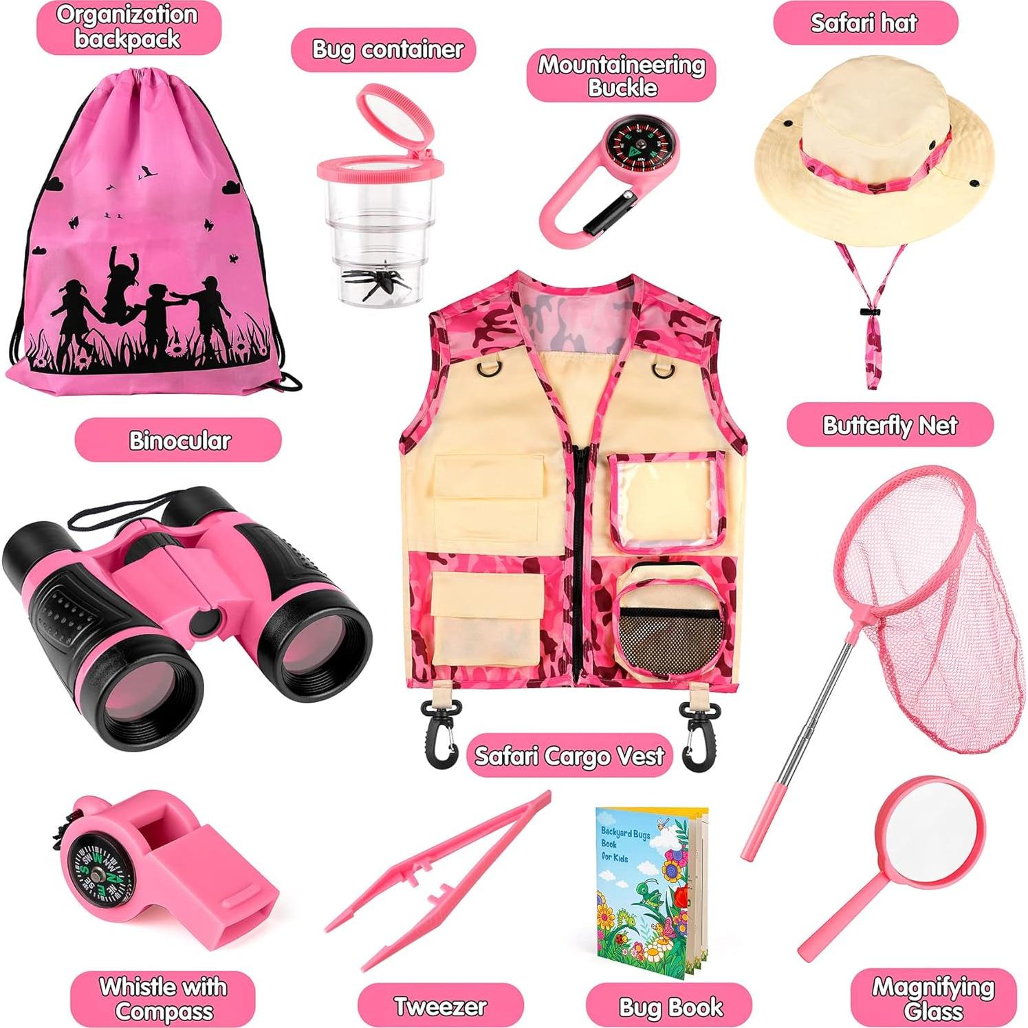 Kit de Exploración INNOCHEER para Niños 3-12 Años Camuflaje Rosa