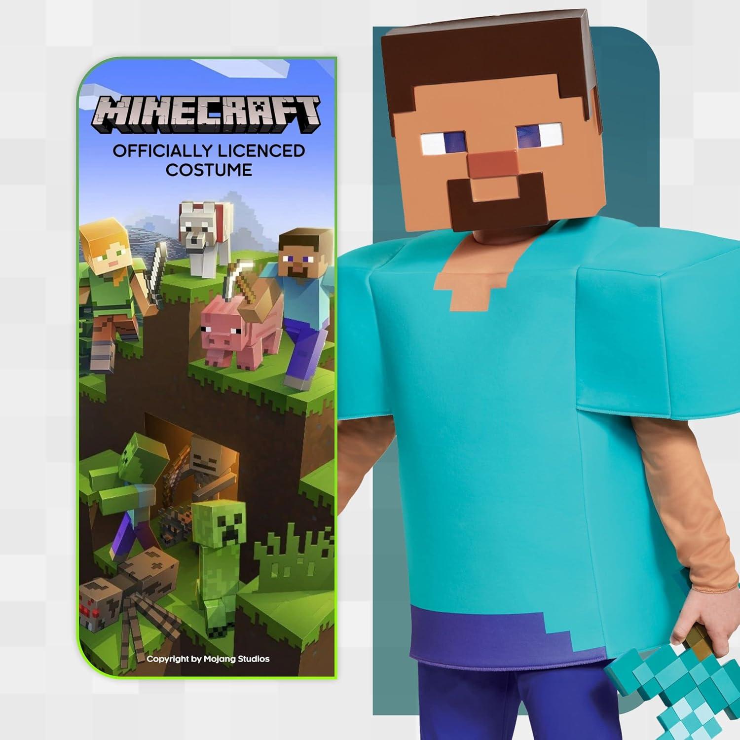 Disfraz Steve Deluxe Minecraft para Niños Talla G (10-12 años)