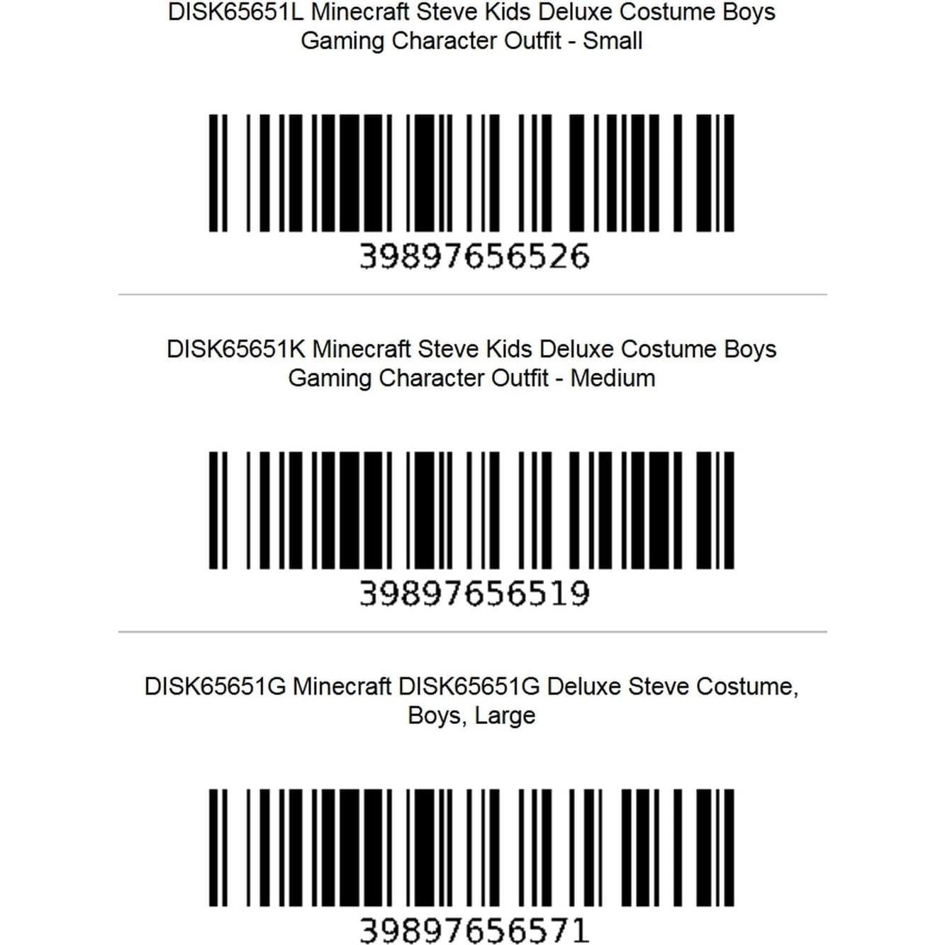 Disfraz Steve Deluxe Minecraft para Niños Talla G (10-12 años)