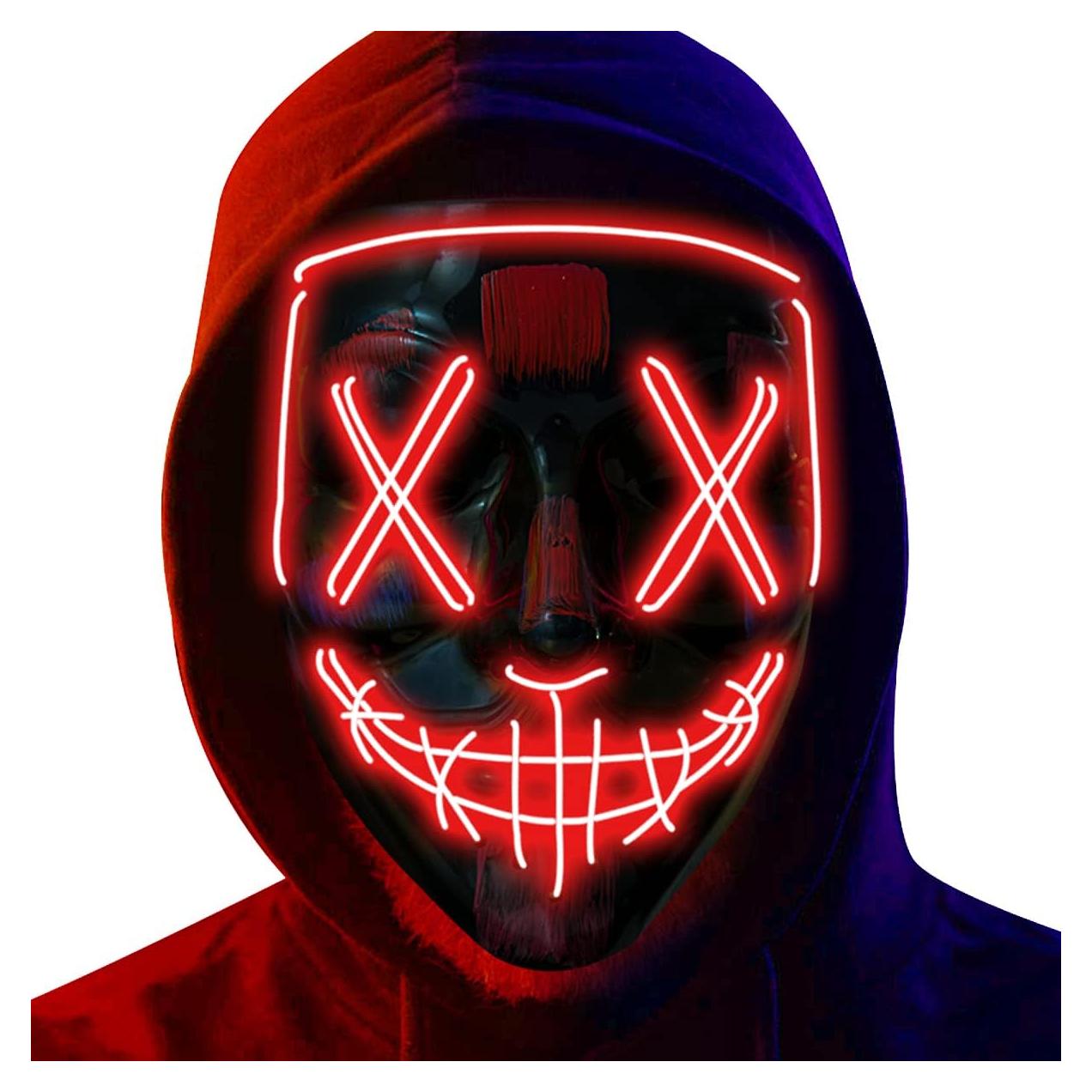 Máscara LED Poptrend Halloween Verde Rojo Azul 19x17cm