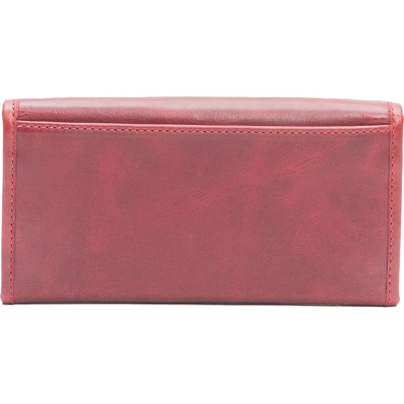 Cartera Frye Melissa de Cuero Burdeos con 13 Ranuras