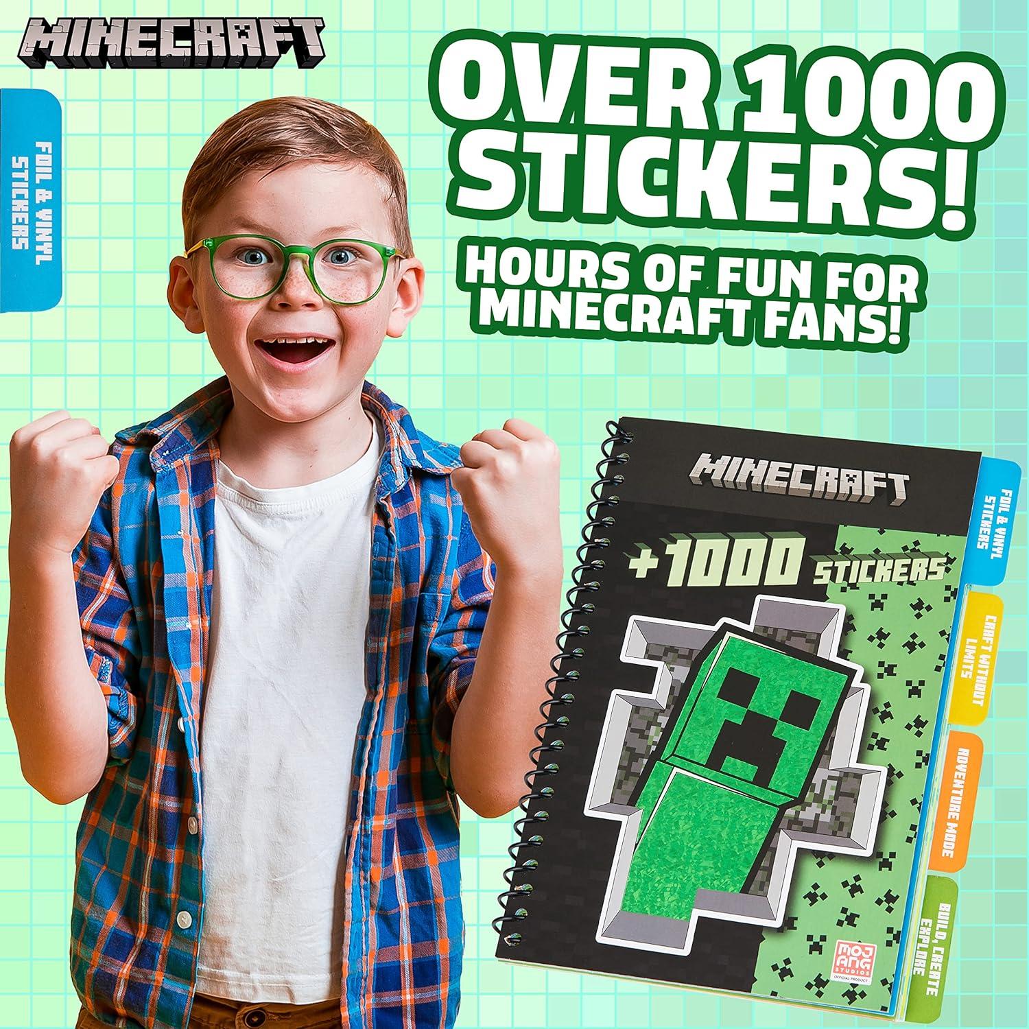Libro de Stickers Minecraft - 28 Hojas, 1000 Stickers Creativos