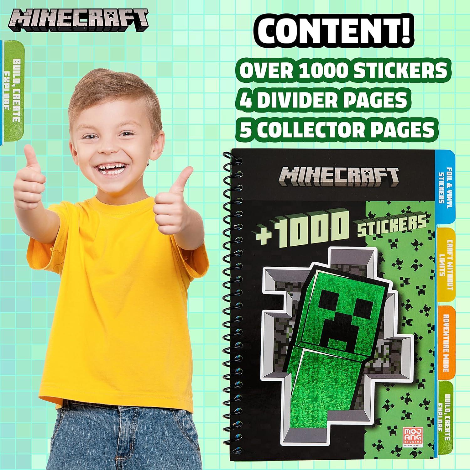 Libro de Stickers Minecraft - 28 Hojas, 1000 Stickers Creativos