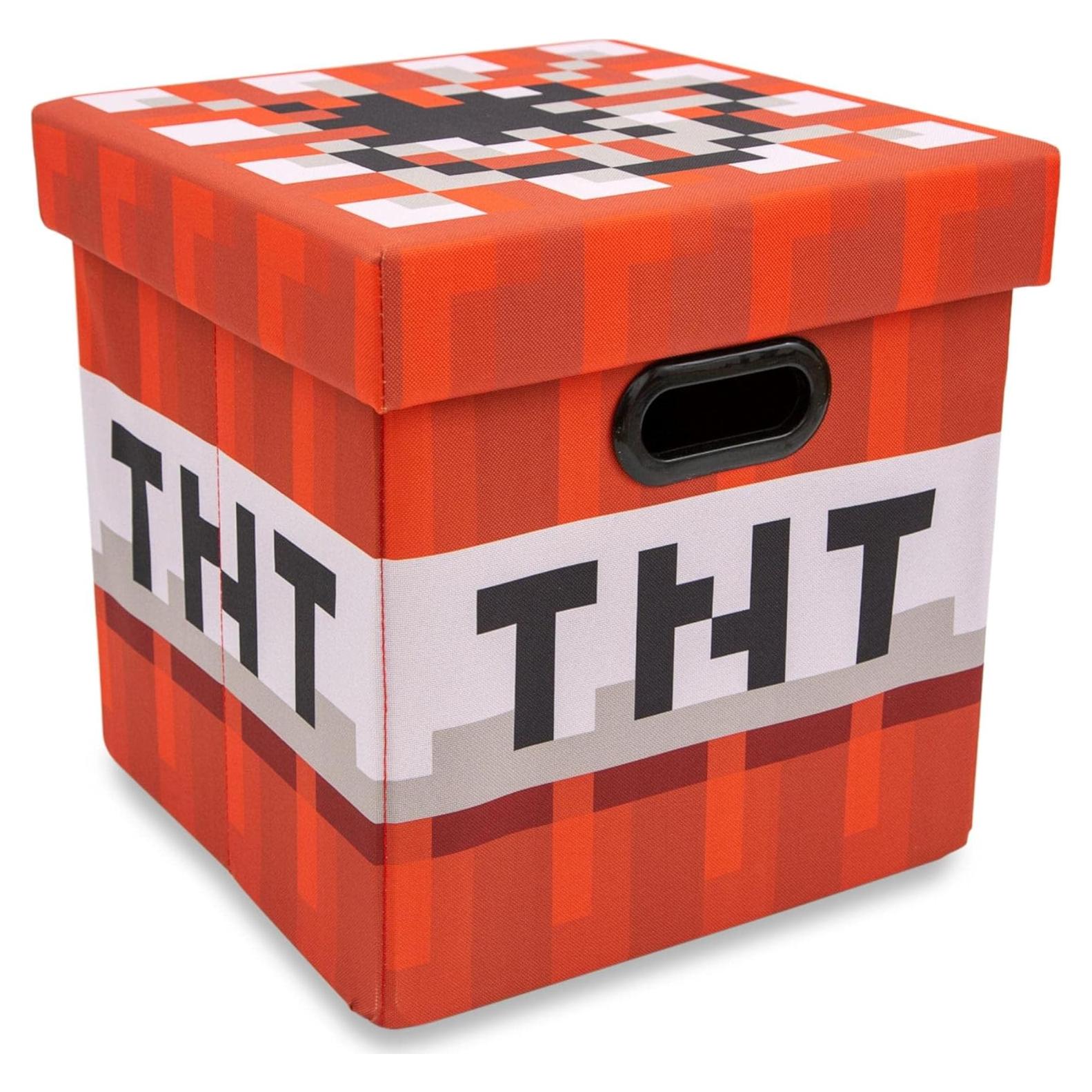 Cubo de Almacenamiento Minecraft TNT 33 cm Plegable con Tapa