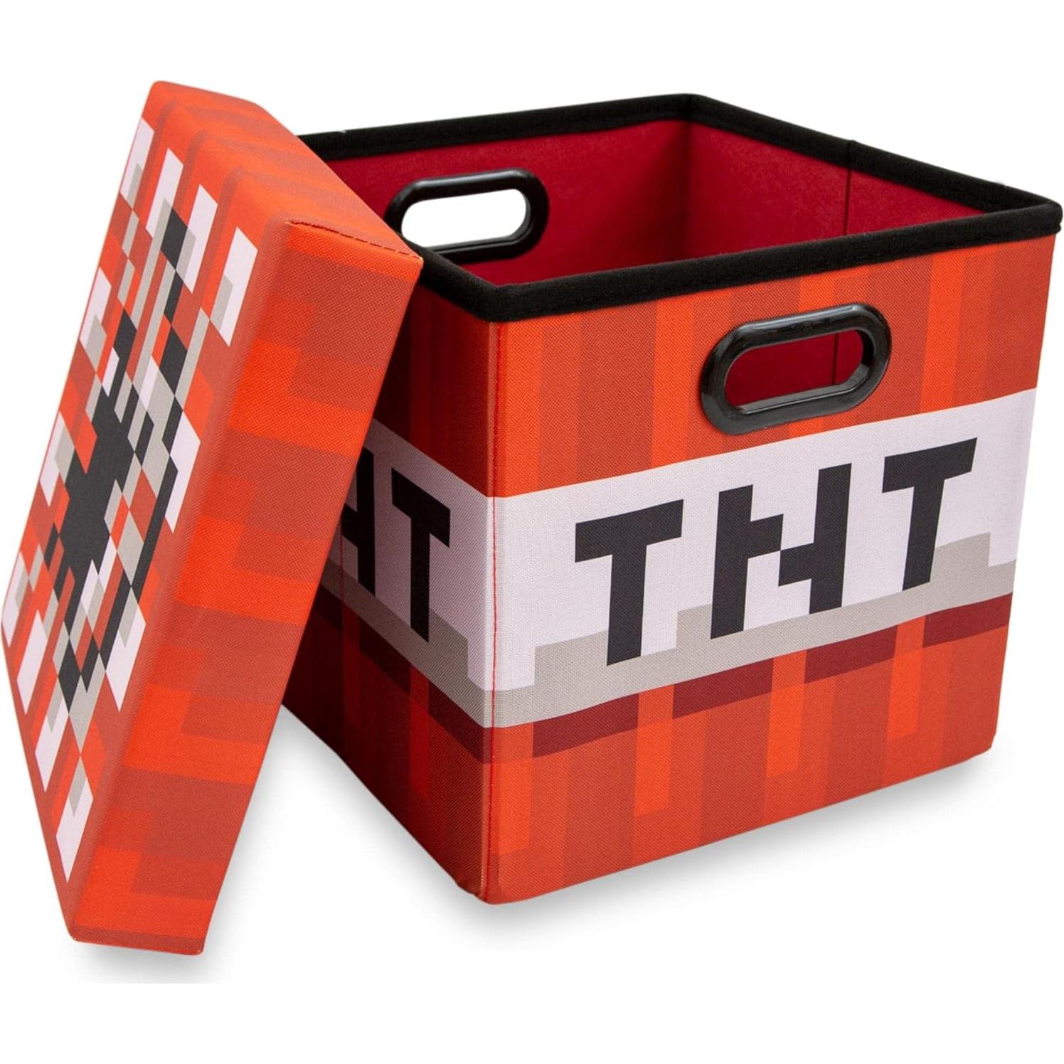 Cubo de Almacenamiento Minecraft TNT 33 cm Plegable con Tapa