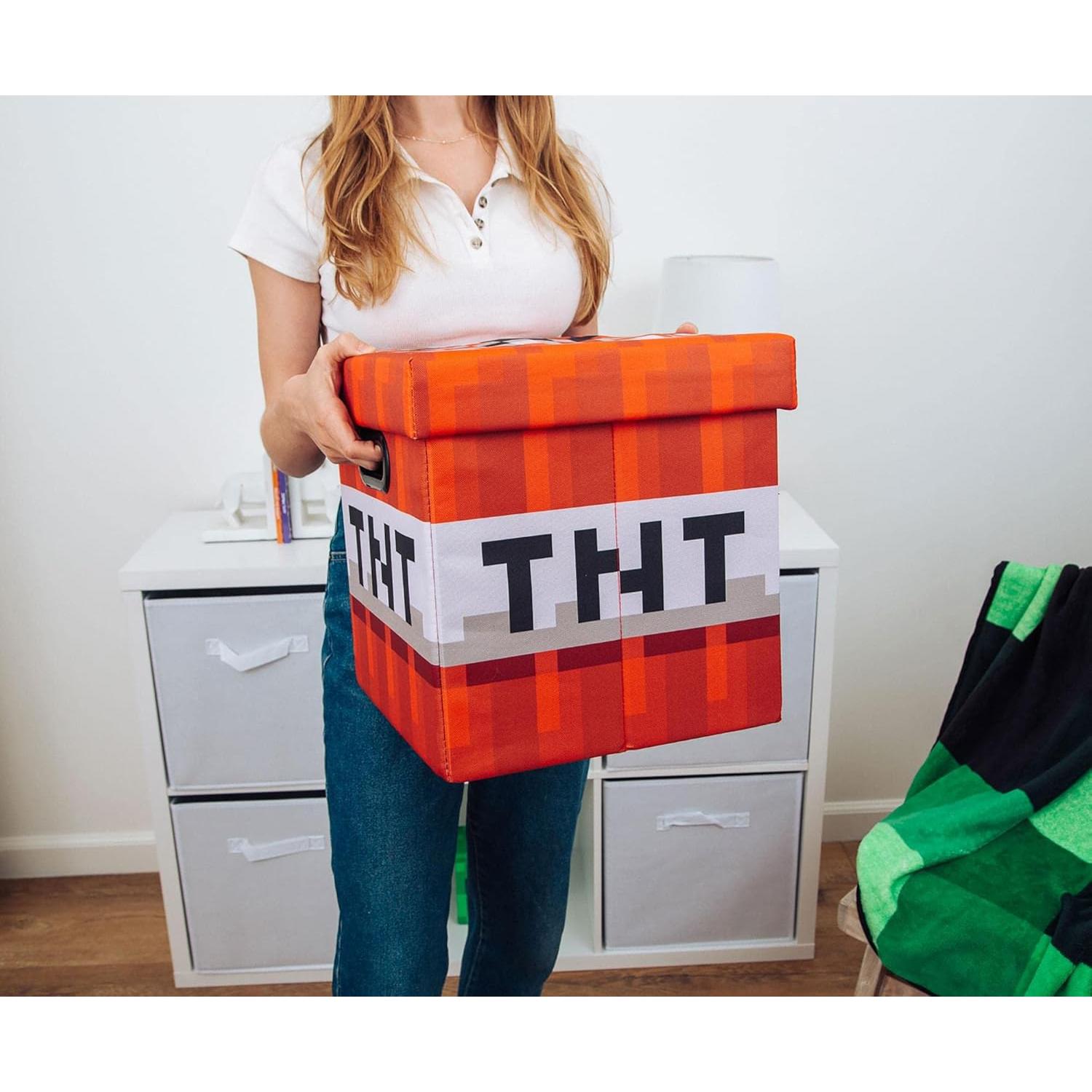 Cubo de Almacenamiento Minecraft TNT 33 cm Plegable con Tapa
