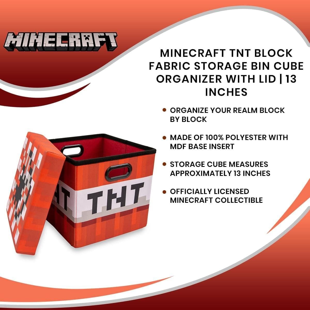 Cubo de Almacenamiento Minecraft TNT 33 cm Plegable con Tapa