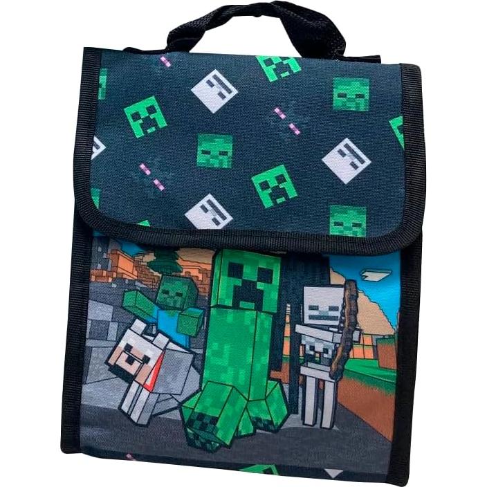 Set de 5 Piezas Minecraft: Mochila 40.64 cm, Estuche, Lonchera