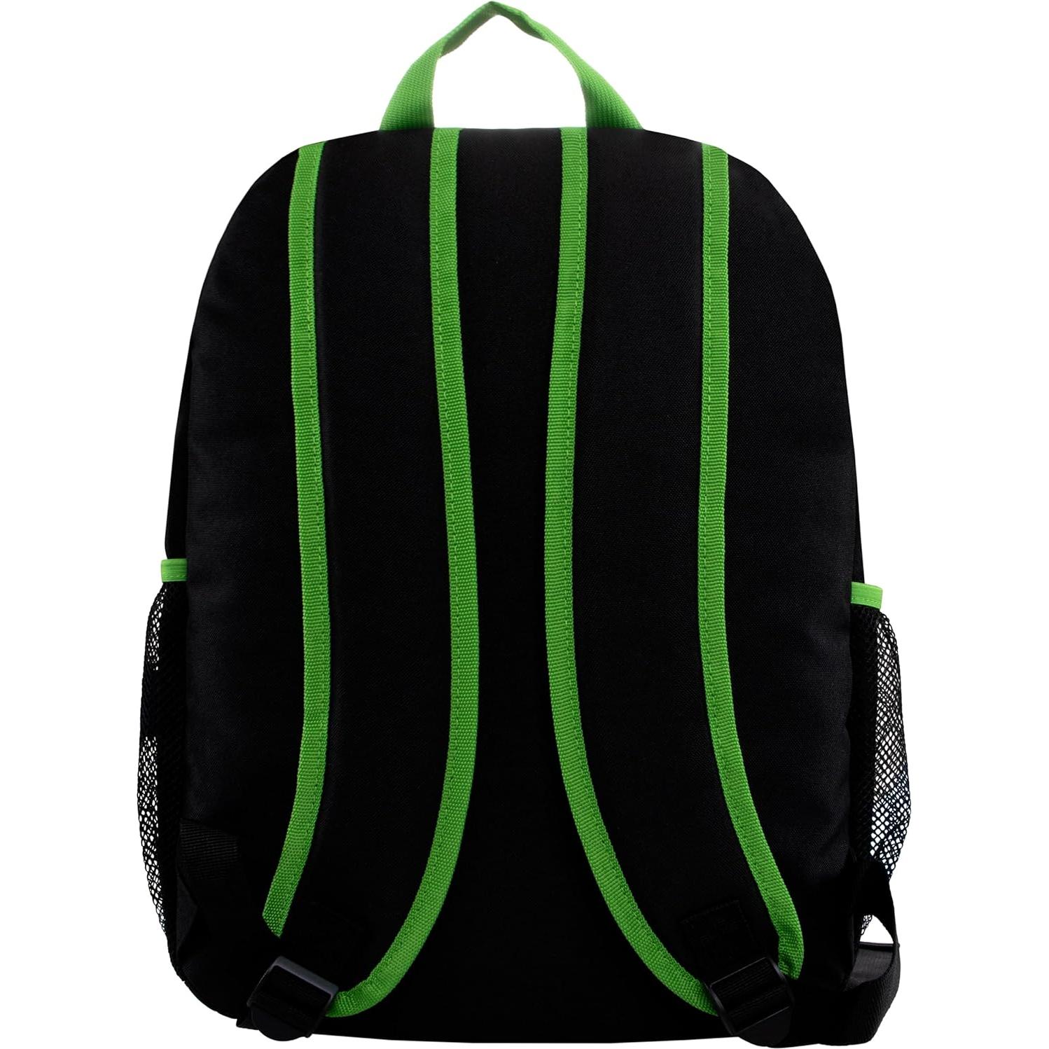 Mochila escolar Minecraft Creeper para niños 21.6L negra