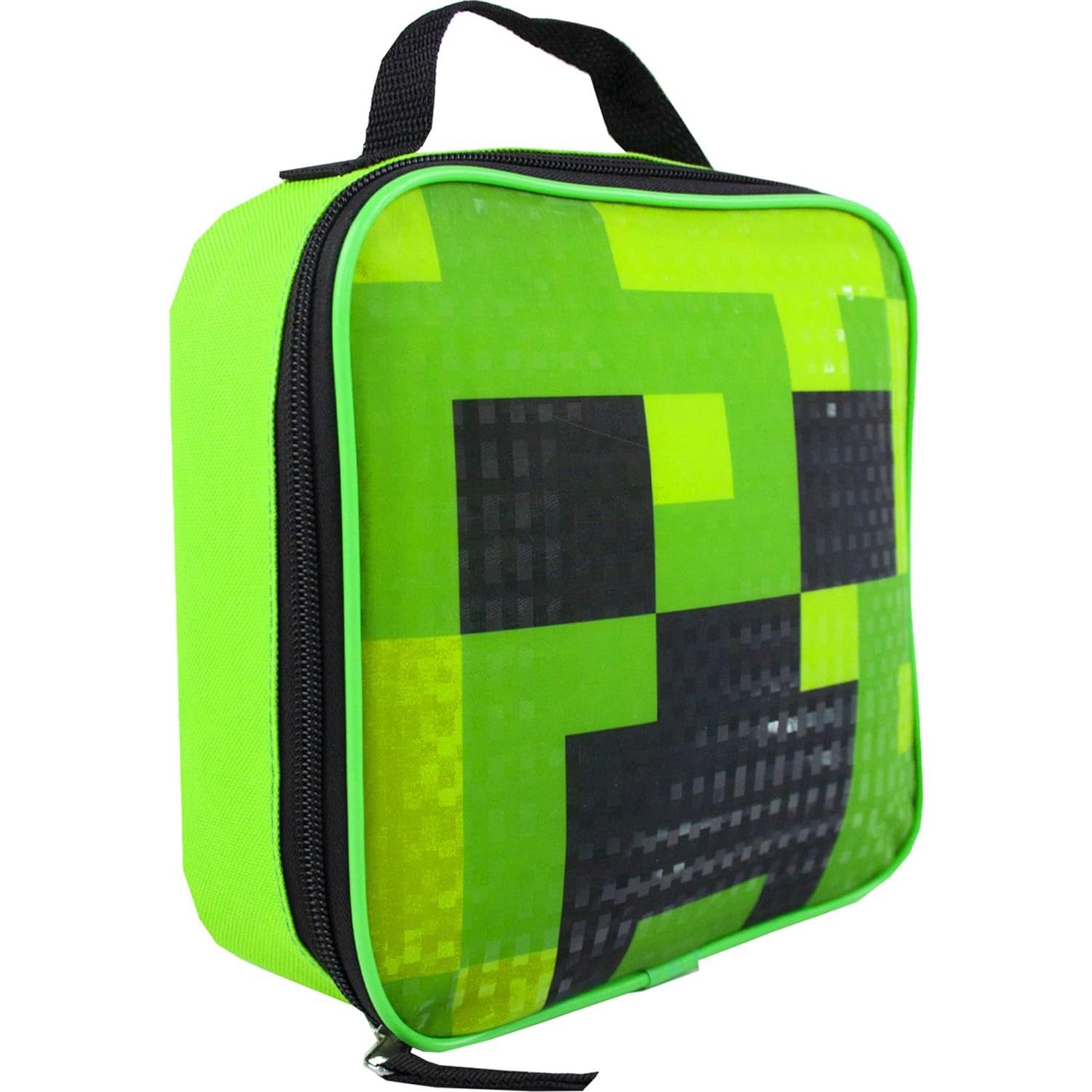 Conjunto Mochila Escolar Minecraft Creeper 5 Piezas Niños