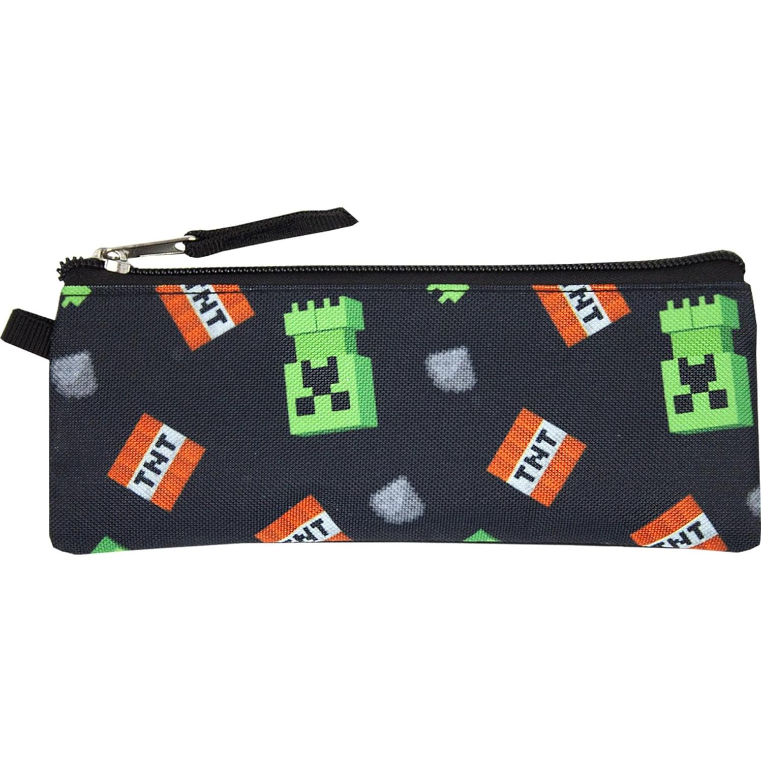 Conjunto Mochila Escolar Minecraft Creeper 5 Piezas Niños