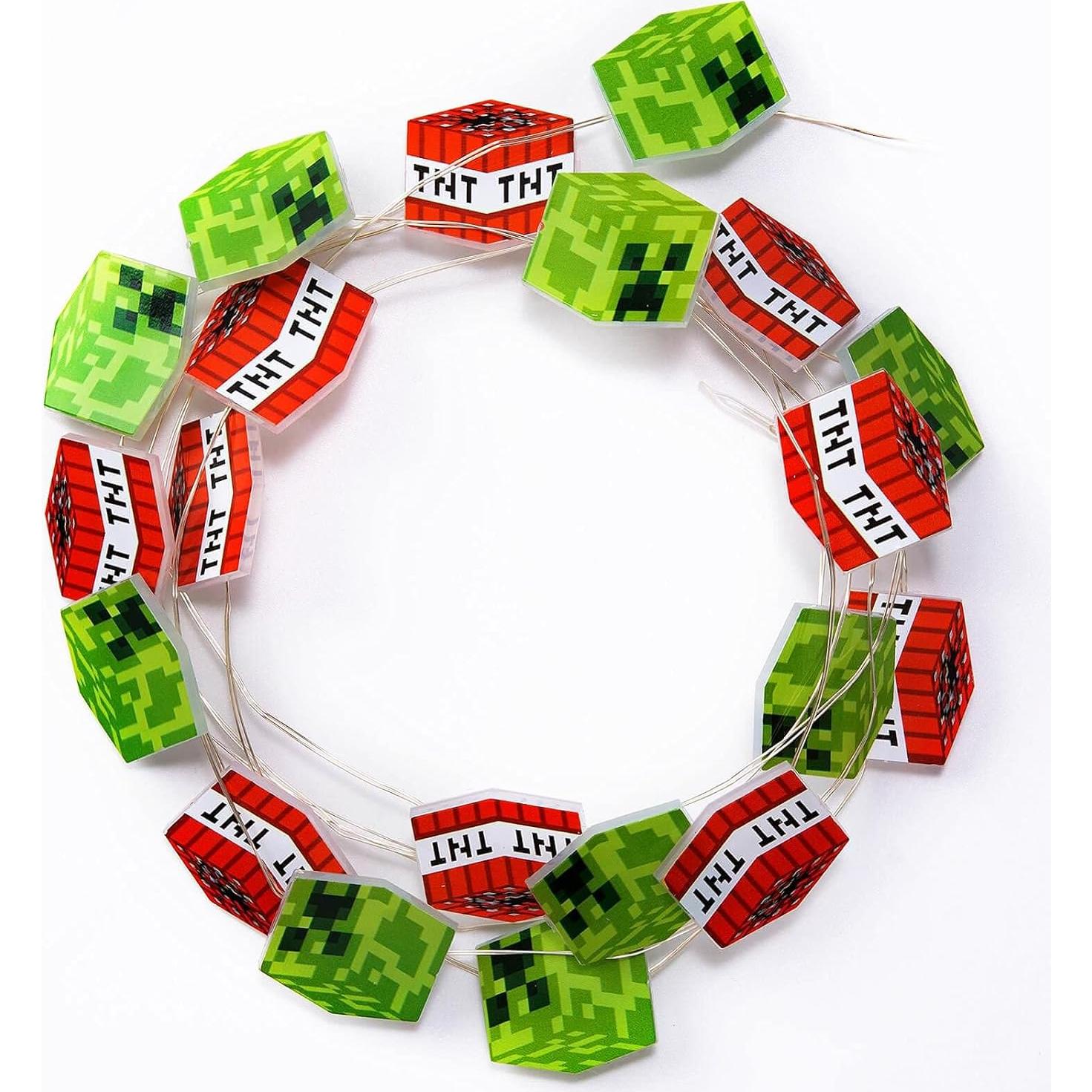 Luces de Cadena LED Minecraft Creeper y TNT 2.4m