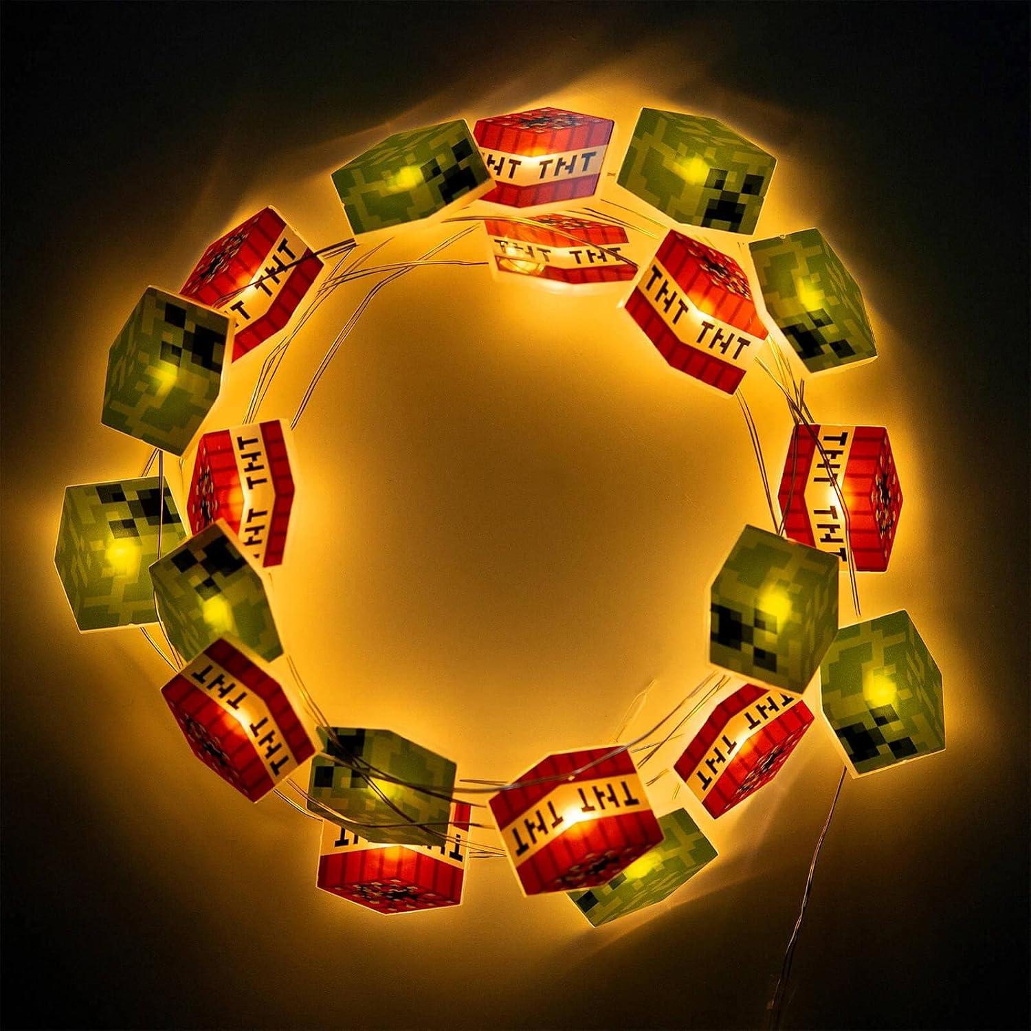 Luces de Cadena LED Minecraft Creeper y TNT 2.4m