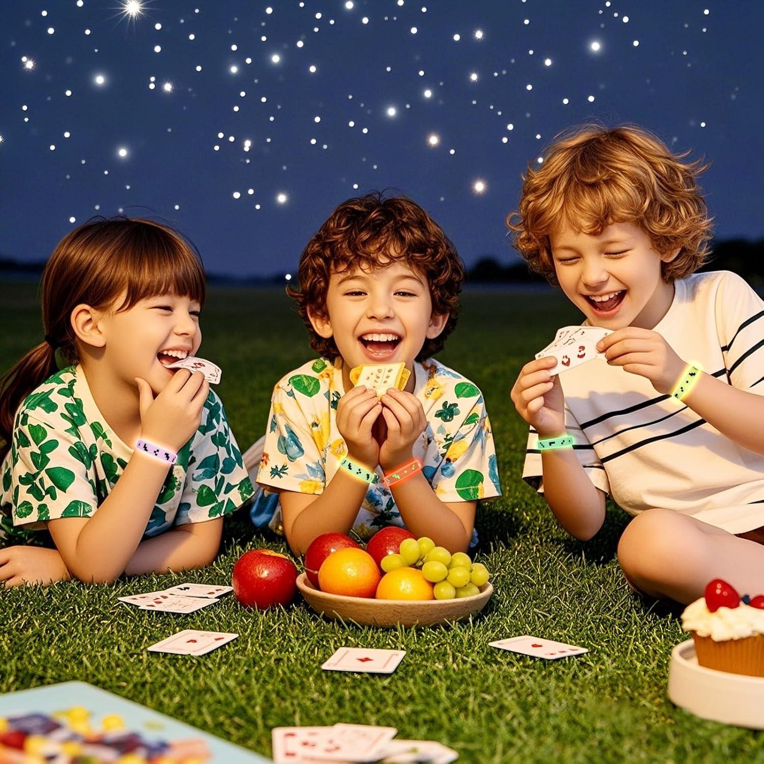 Pulseras de Silicona RUISUER 28 Piezas Brillan en la Oscuridad