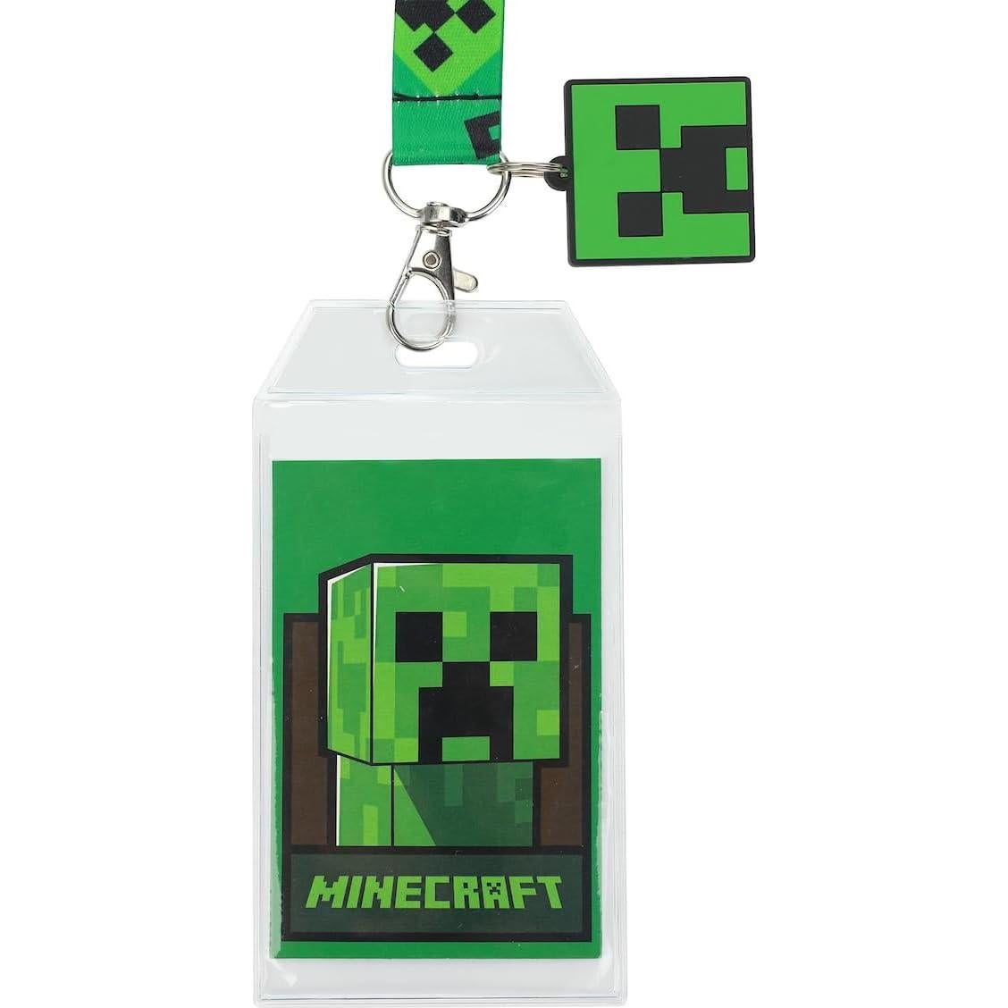Lanyard Minecraft Bioworld con Charm Creeper de Goma