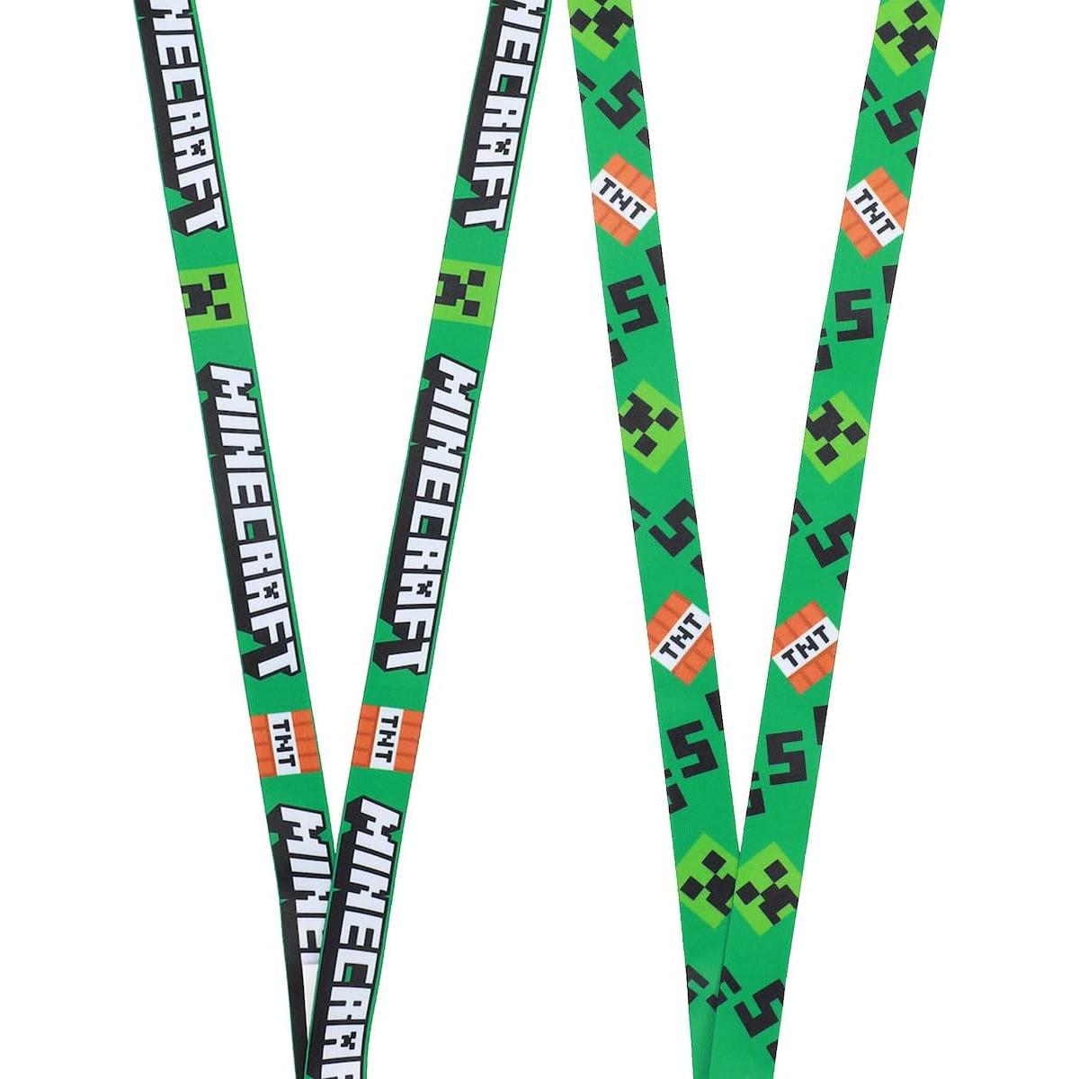 Lanyard Minecraft Bioworld con Charm Creeper de Goma